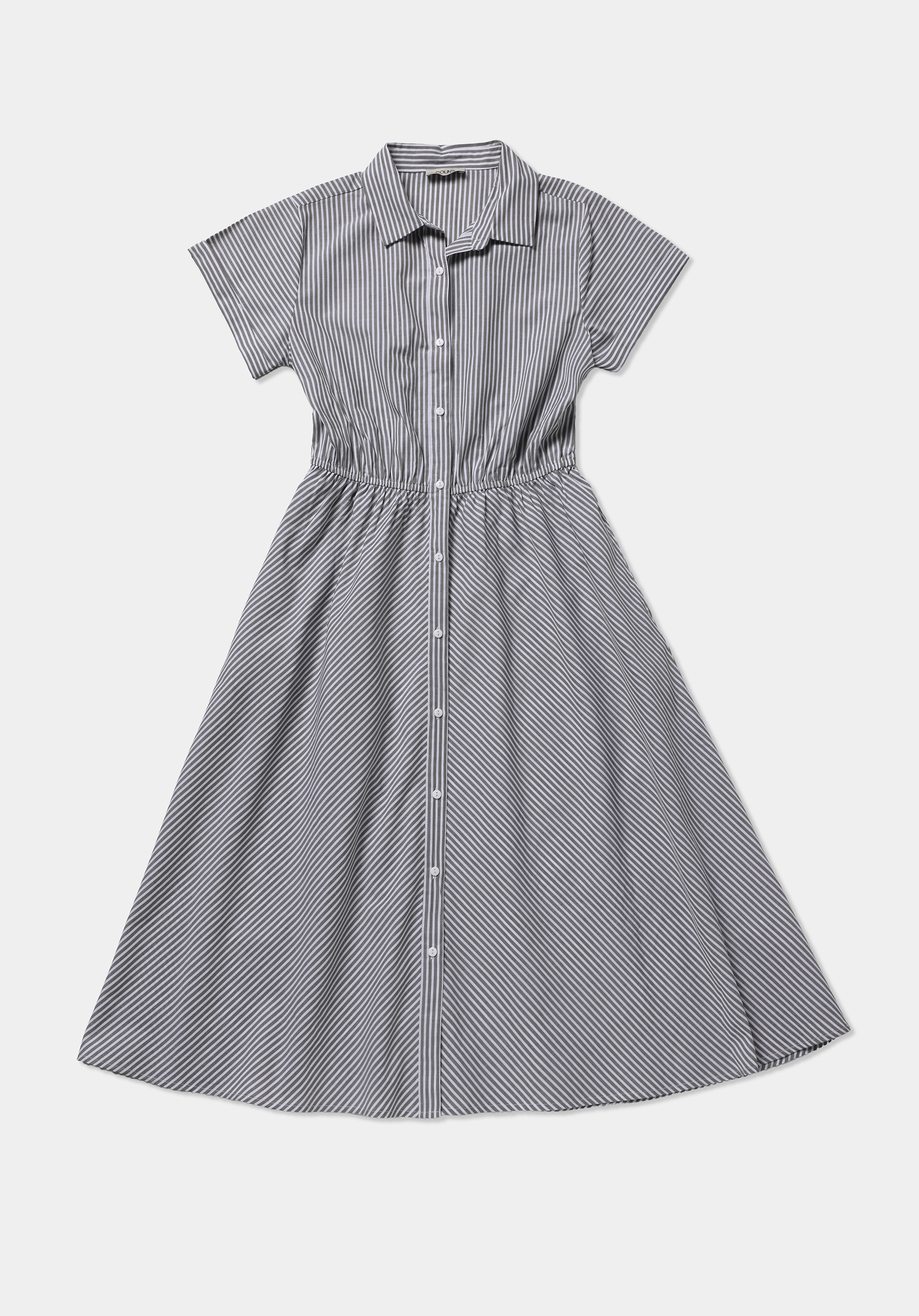 Regular Fit Düz Kadın Yeşil Kısa Kol Elbise