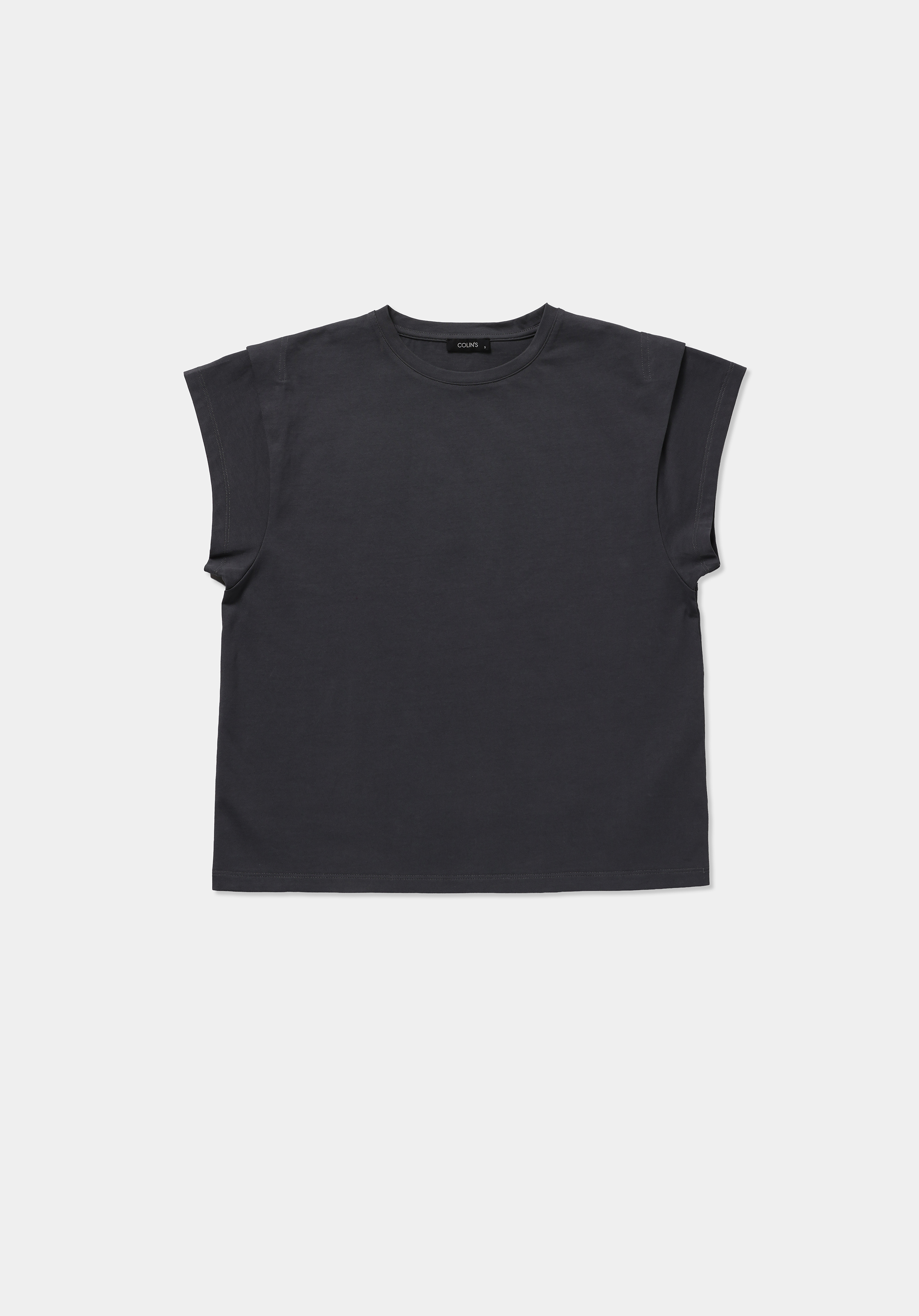 Regular Fit Yuvarlak Yaka Düz Kadın Antrasit Kısa Kol Tişört