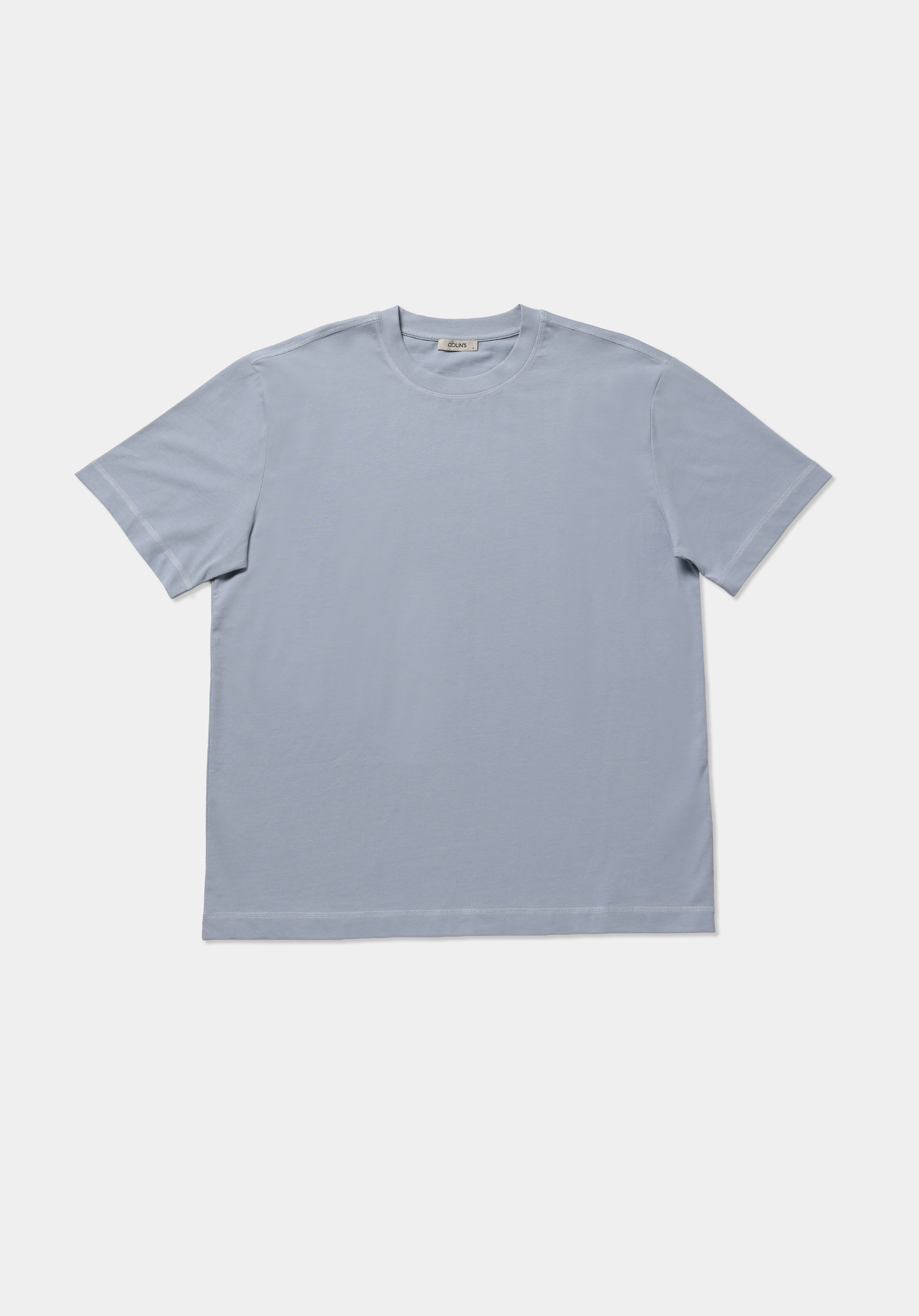 Comfort Fit Yuvarlak Yaka Düz Erkek Mavi Kısa Kol Tişört