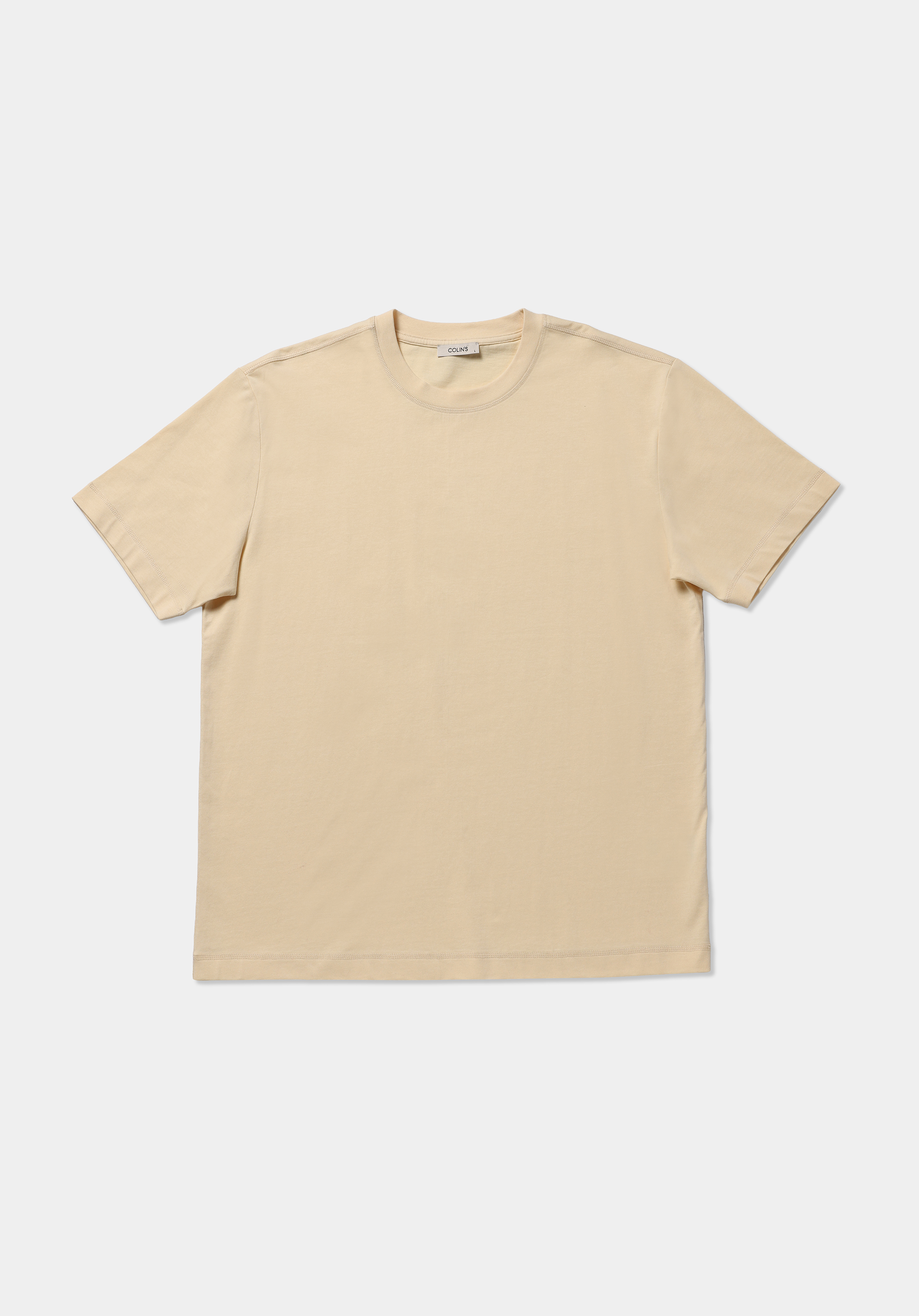 Comfort Fit Yuvarlak Yaka Düz Erkek Sari Kısa Kol Tişört