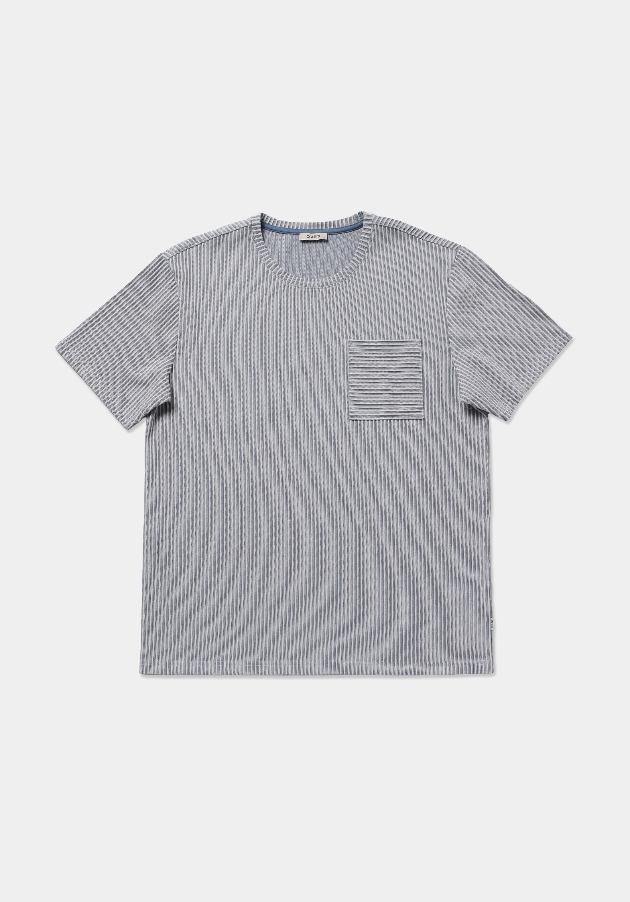 Comfort Fit Yuvarlak Yaka Düz Erkek Mavi Kısa Kol Tişört