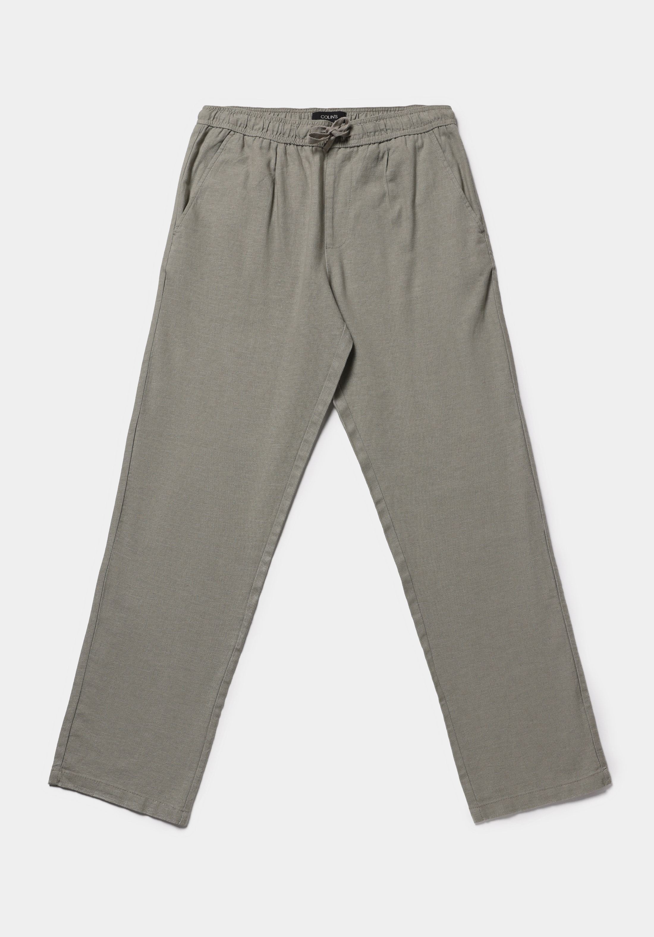 Regular Fit Orta Bel Düz Paça Erkek Yeşil  Pantolon