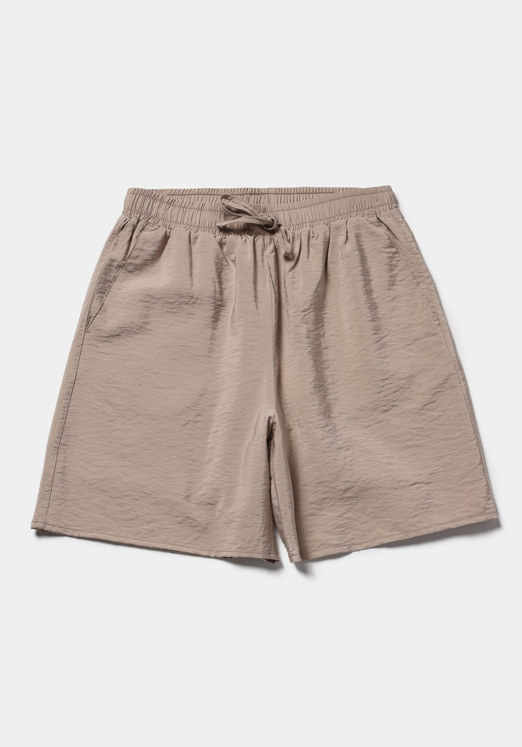 Regular Fit Yüksel Bel Düz Kadın Açik Kahverengi Şort