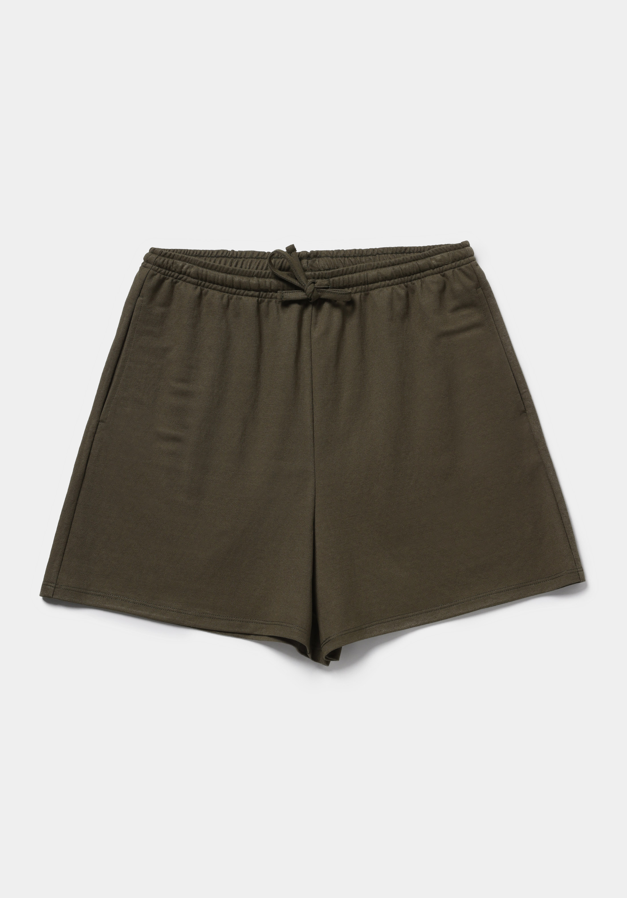 Regular Fit Orta Bel Düz Kadın Yeşil Şort