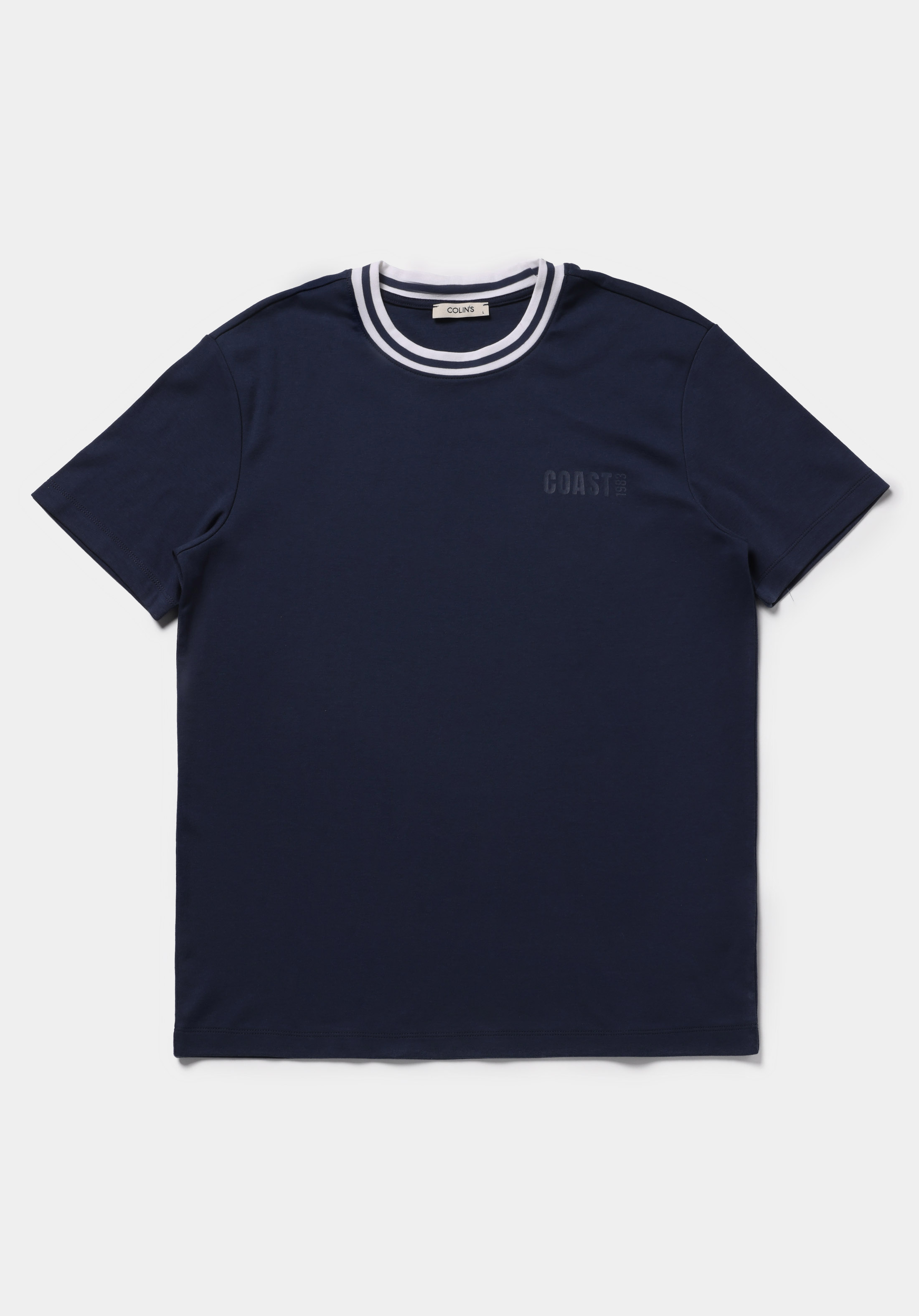 Regular Fit Yuvarlak Yaka Düz Erkek Lacivert Kısa Kol Tişört