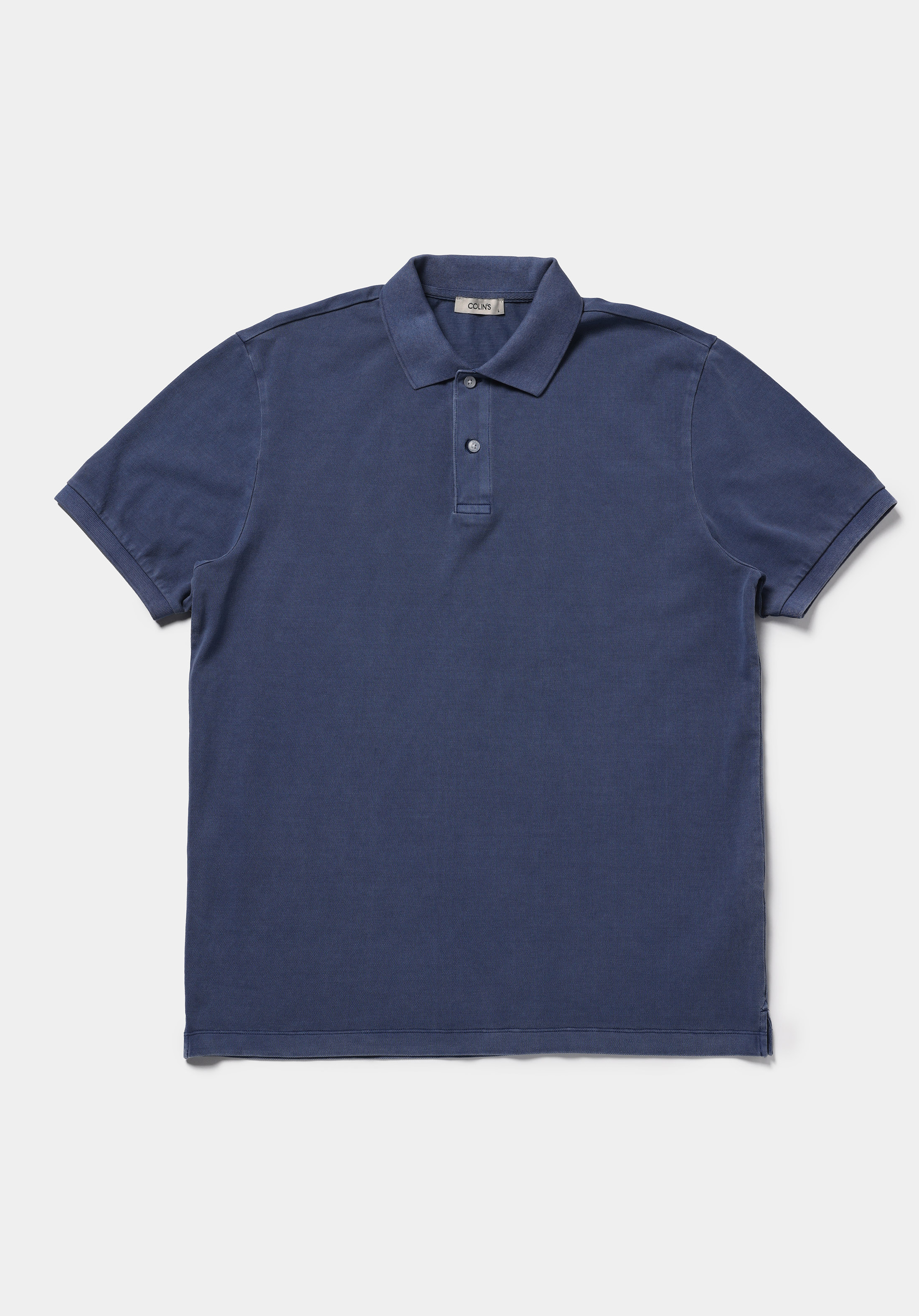 Regular Fit Polo Yaka Düz Erkek Mavi Kısa Kol Tişört