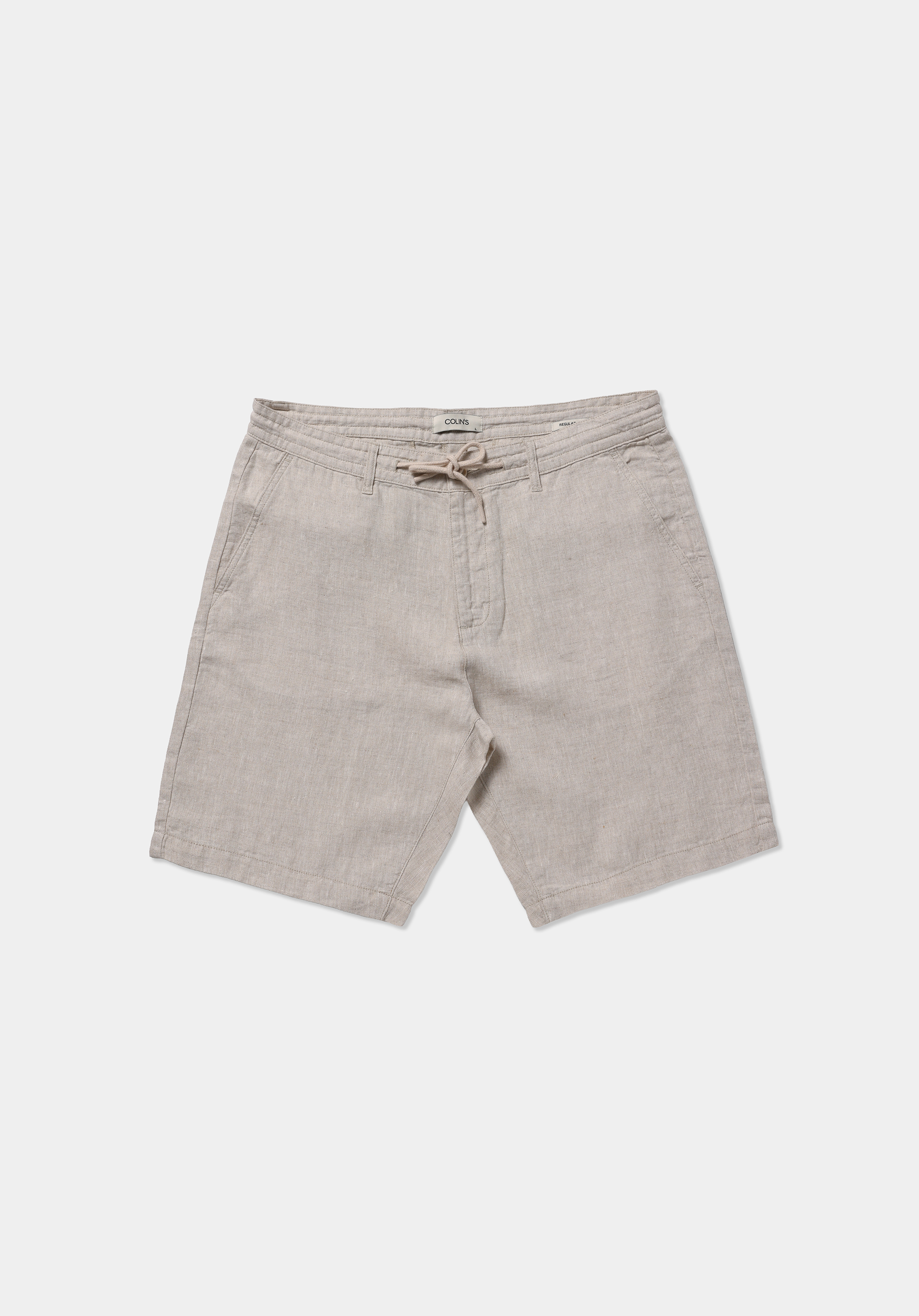 Regular Fit Orta Bel Düz Erkek Taş Şort