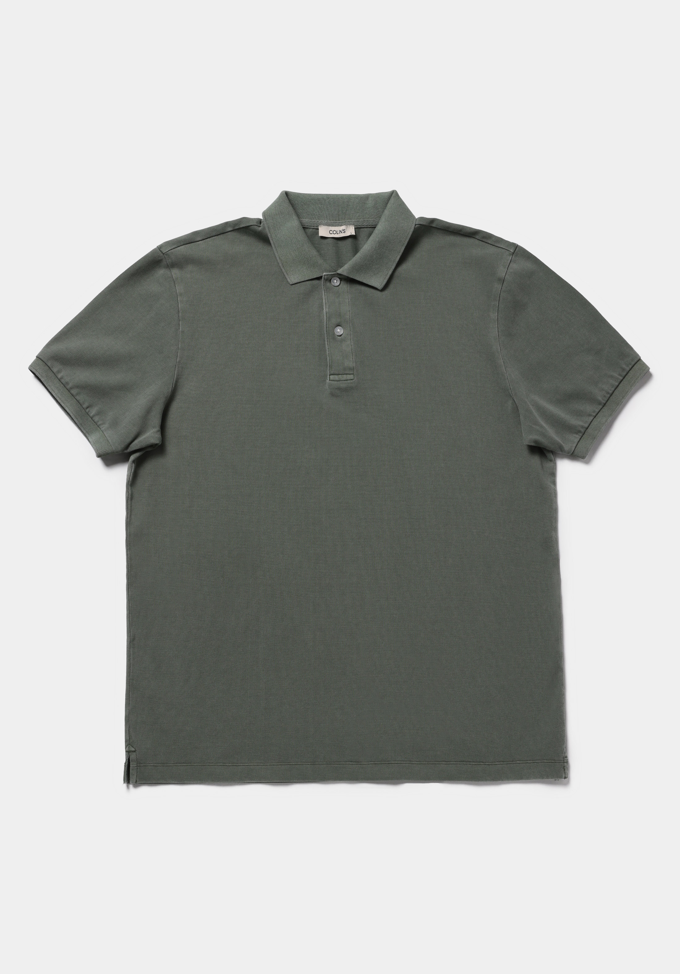 Regular Fit Polo Yaka Düz Erkek Yeşil Kısa Kol Tişört