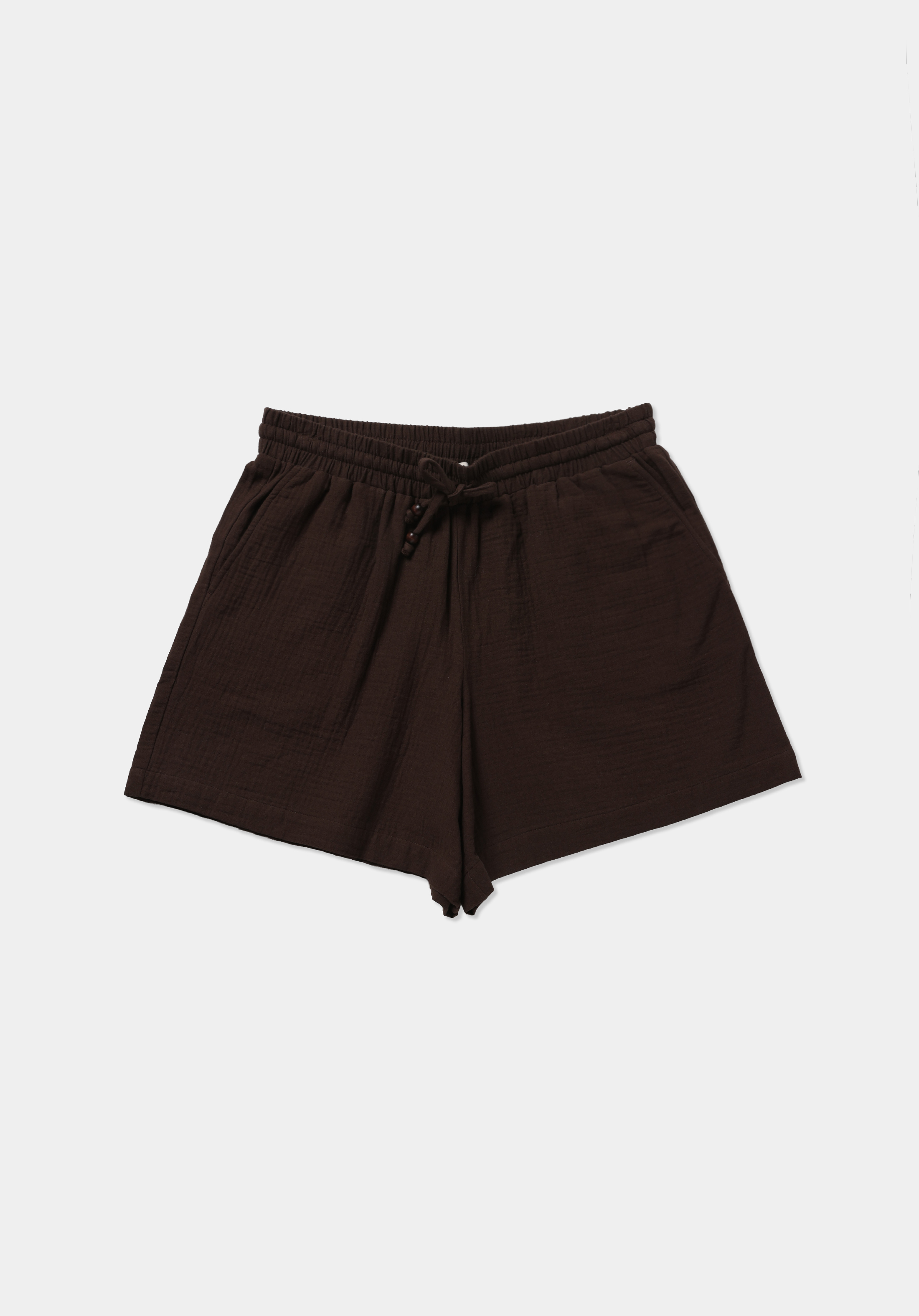 Regular Fit Yüksel Bel Düz Kadın Kahverengi Şort