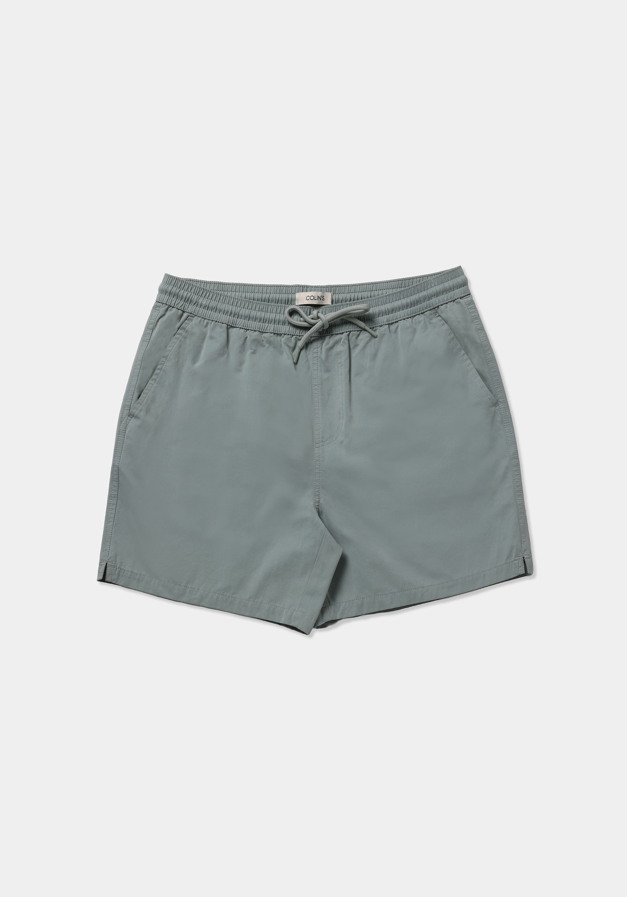 Slim Fit Düz Erkek Gri Deniz Şortu
