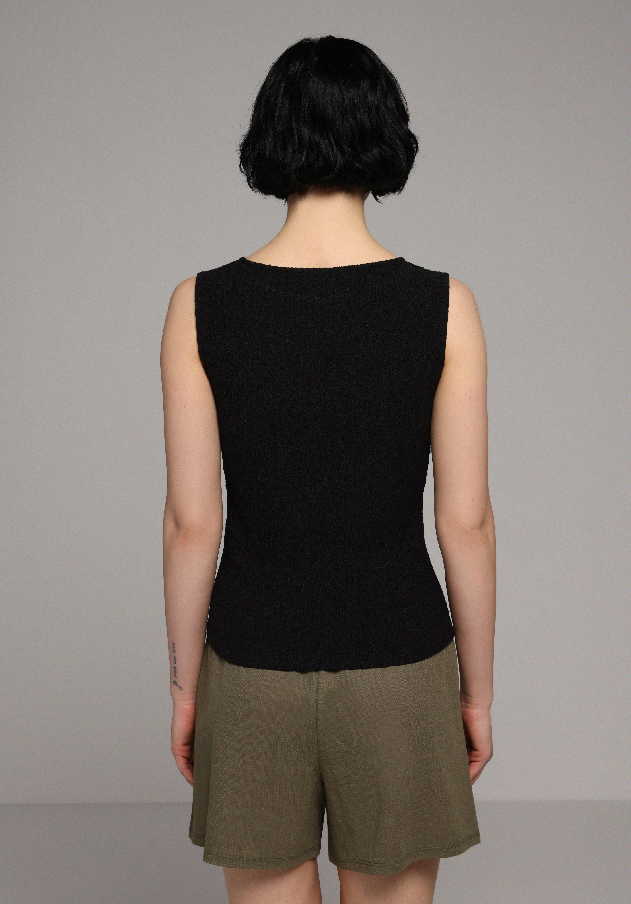 Slim Fit  Kolsuz Kadın Siyah Atlet