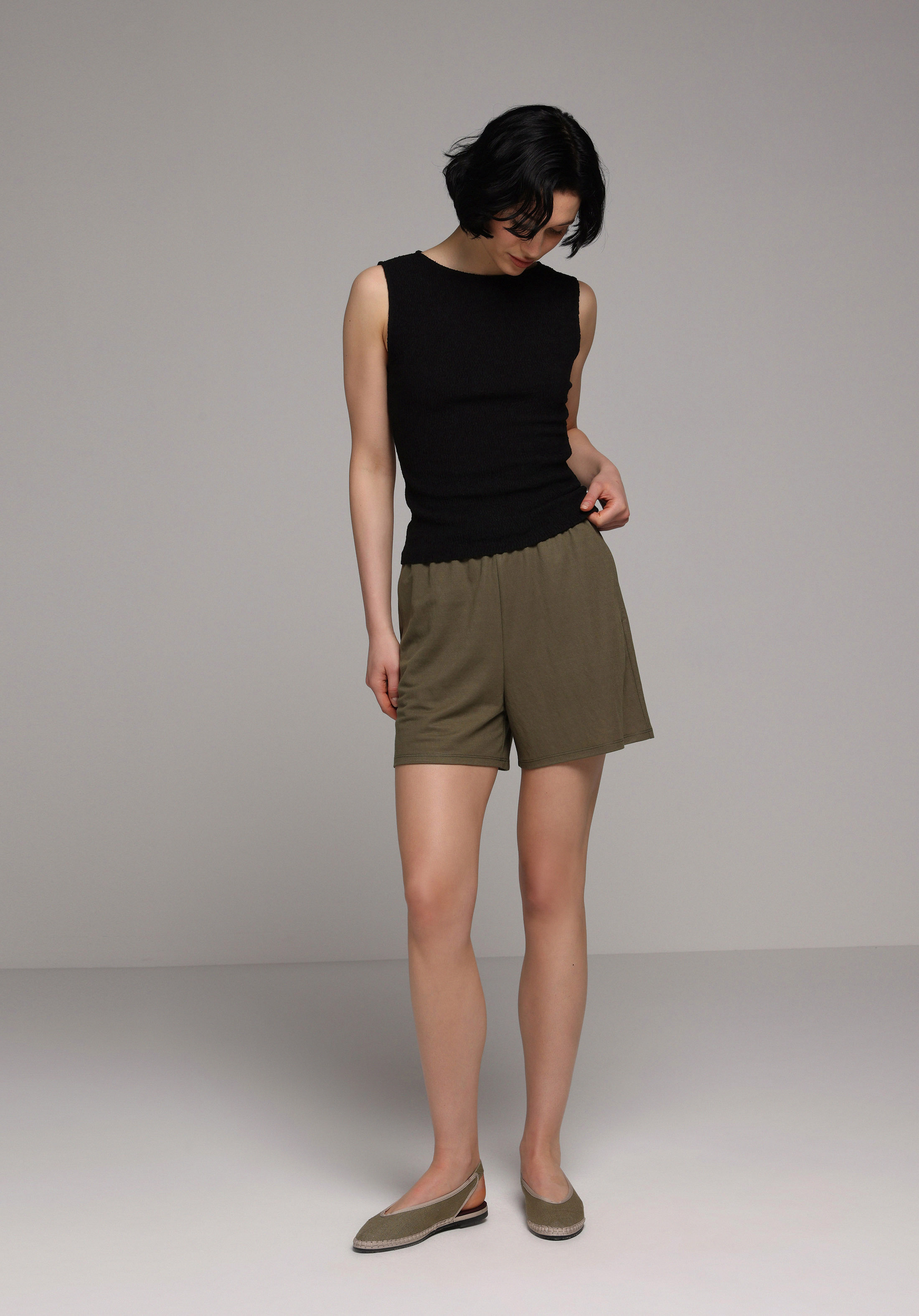 Slim Fit  Kolsuz Kadın Siyah Atlet