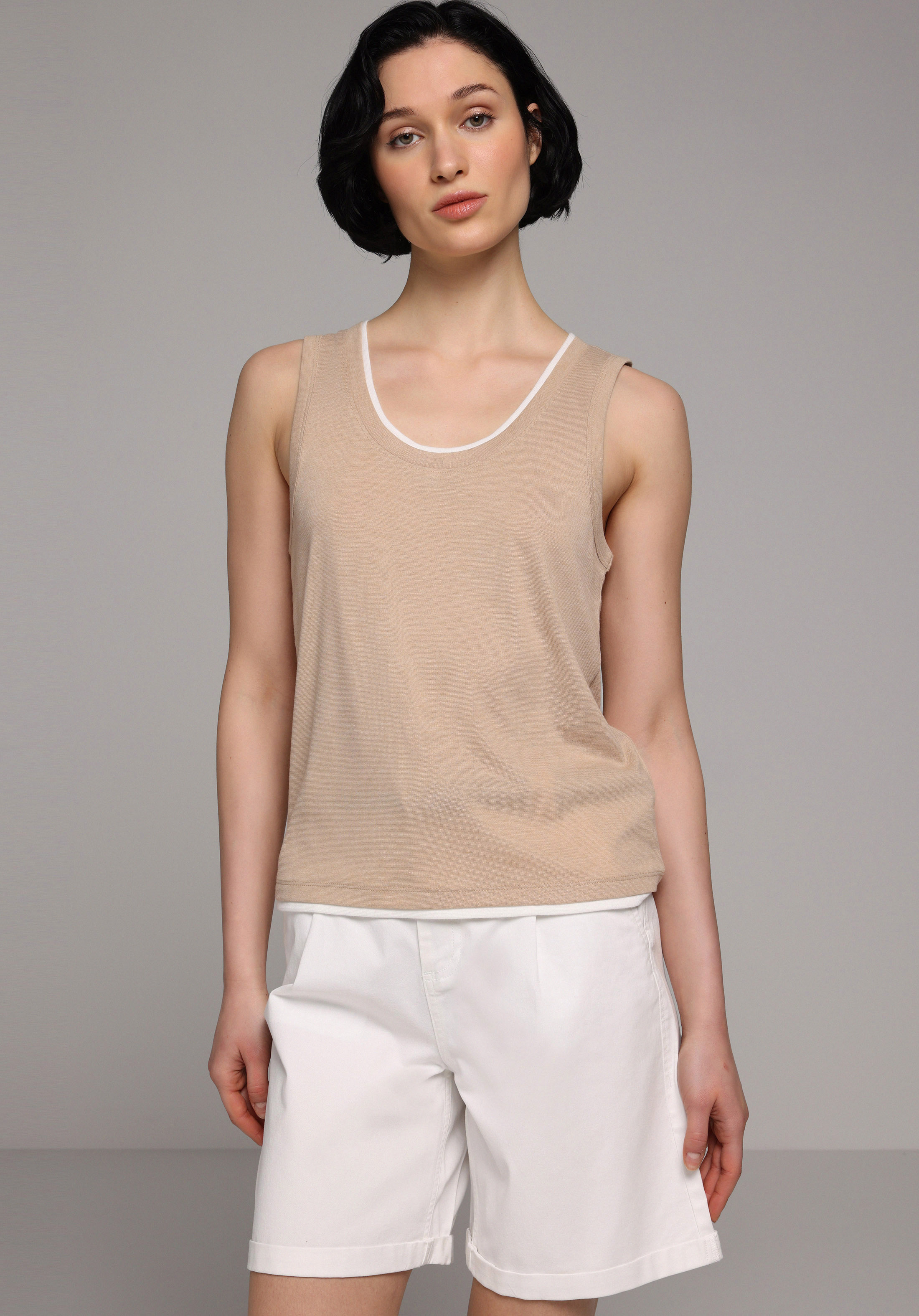 Slim Fit   Kadın Bej Atlet