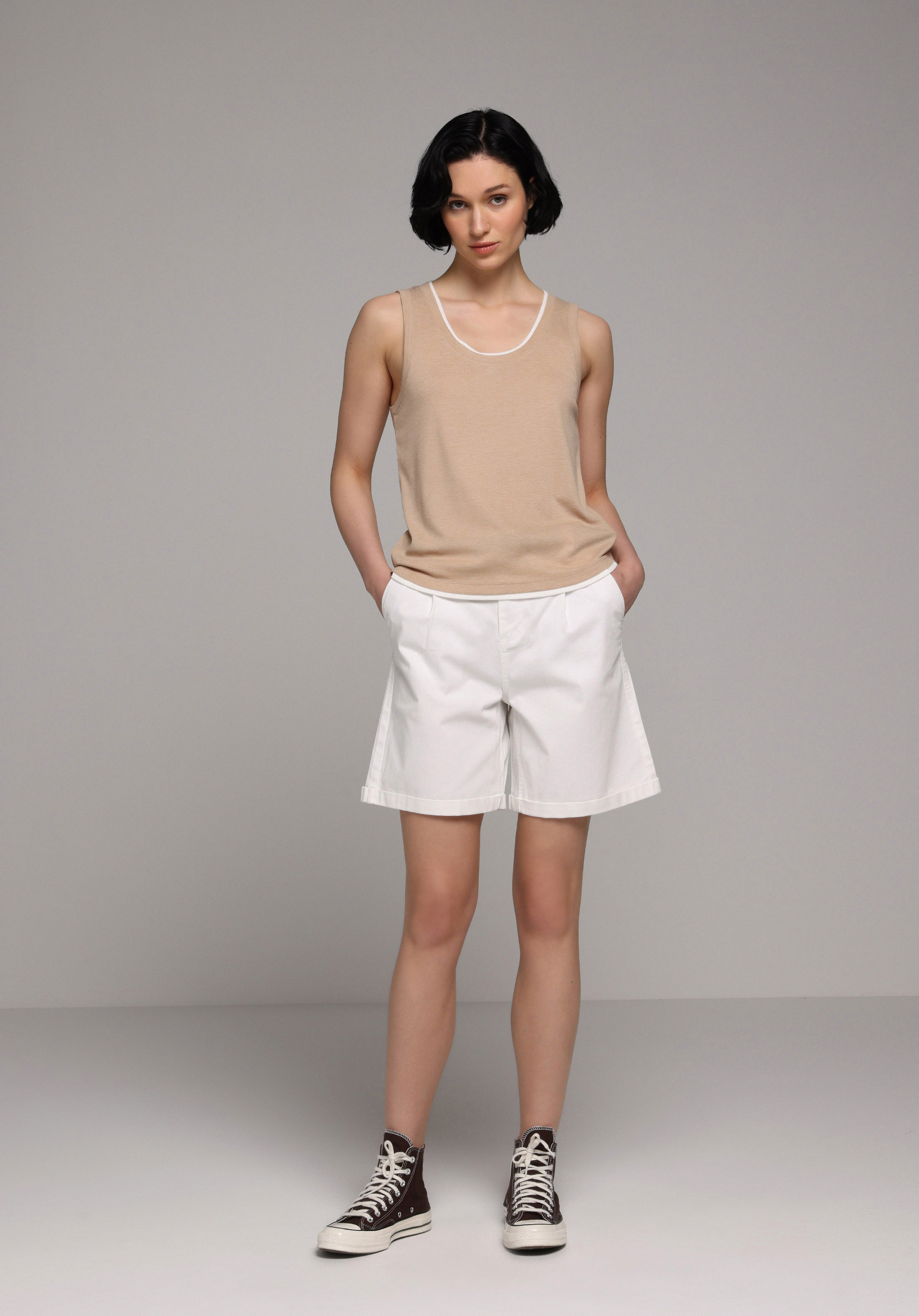 Slim Fit   Kadın Bej Atlet