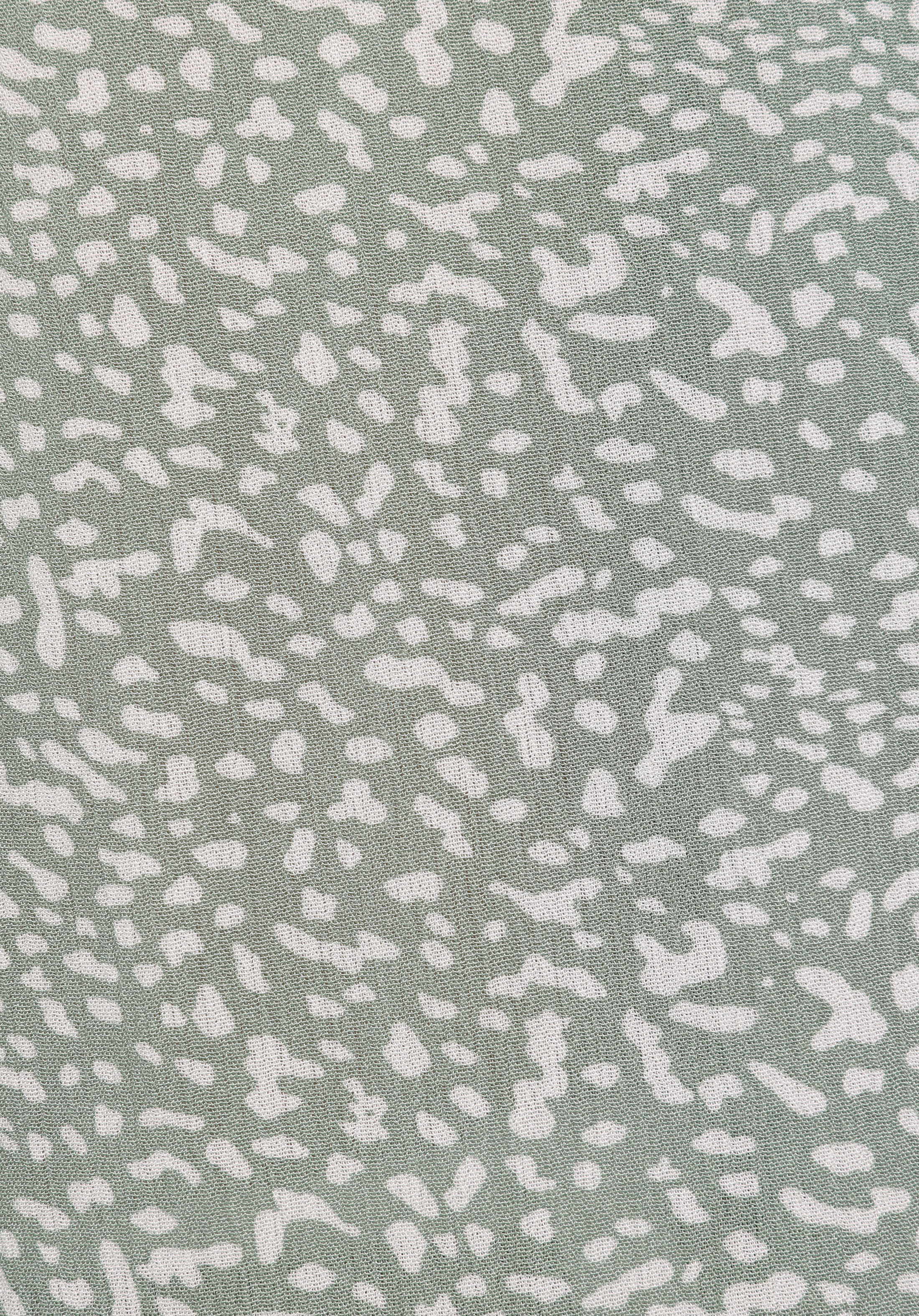 Fashion Fit Shirt Neck Baskılı Kadın Yeşil Kısa Kol Gömlek