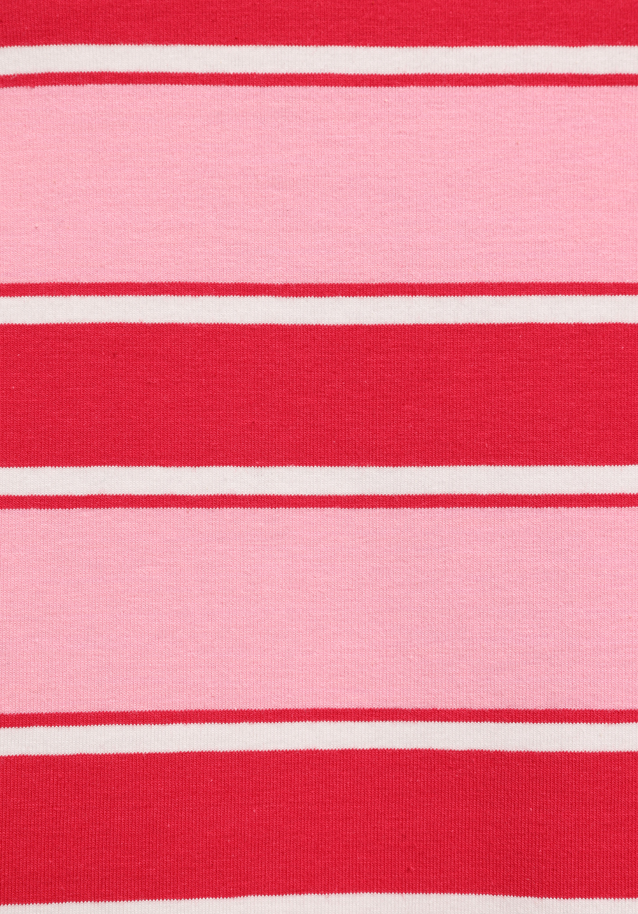 Regular Fit Polo Yaka Çizgili Kadın Kirmizi Kısa Kol Tişört