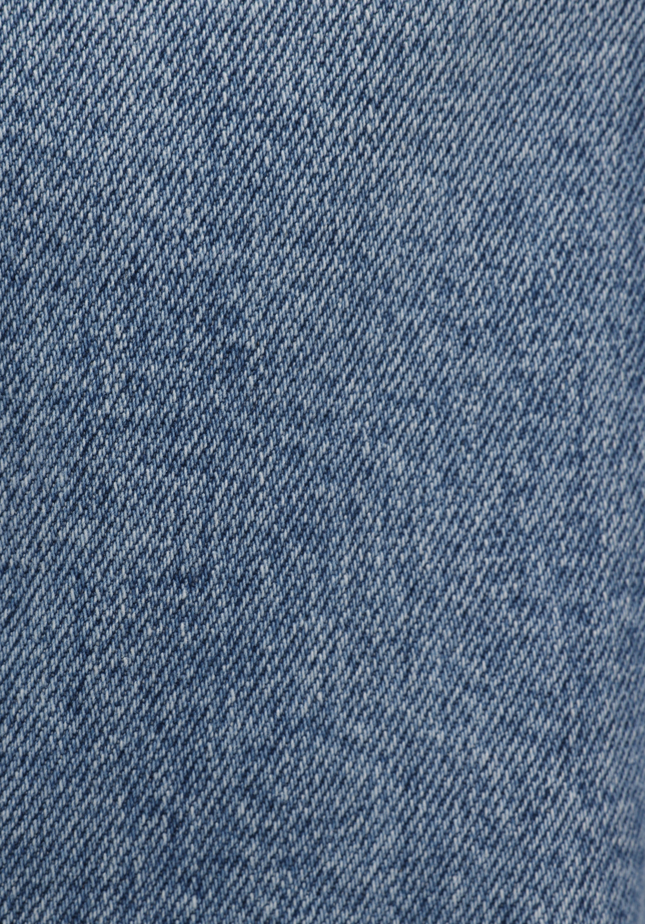 Straight Fit   Kadın Mid İndigo Denim Jean Pantolon