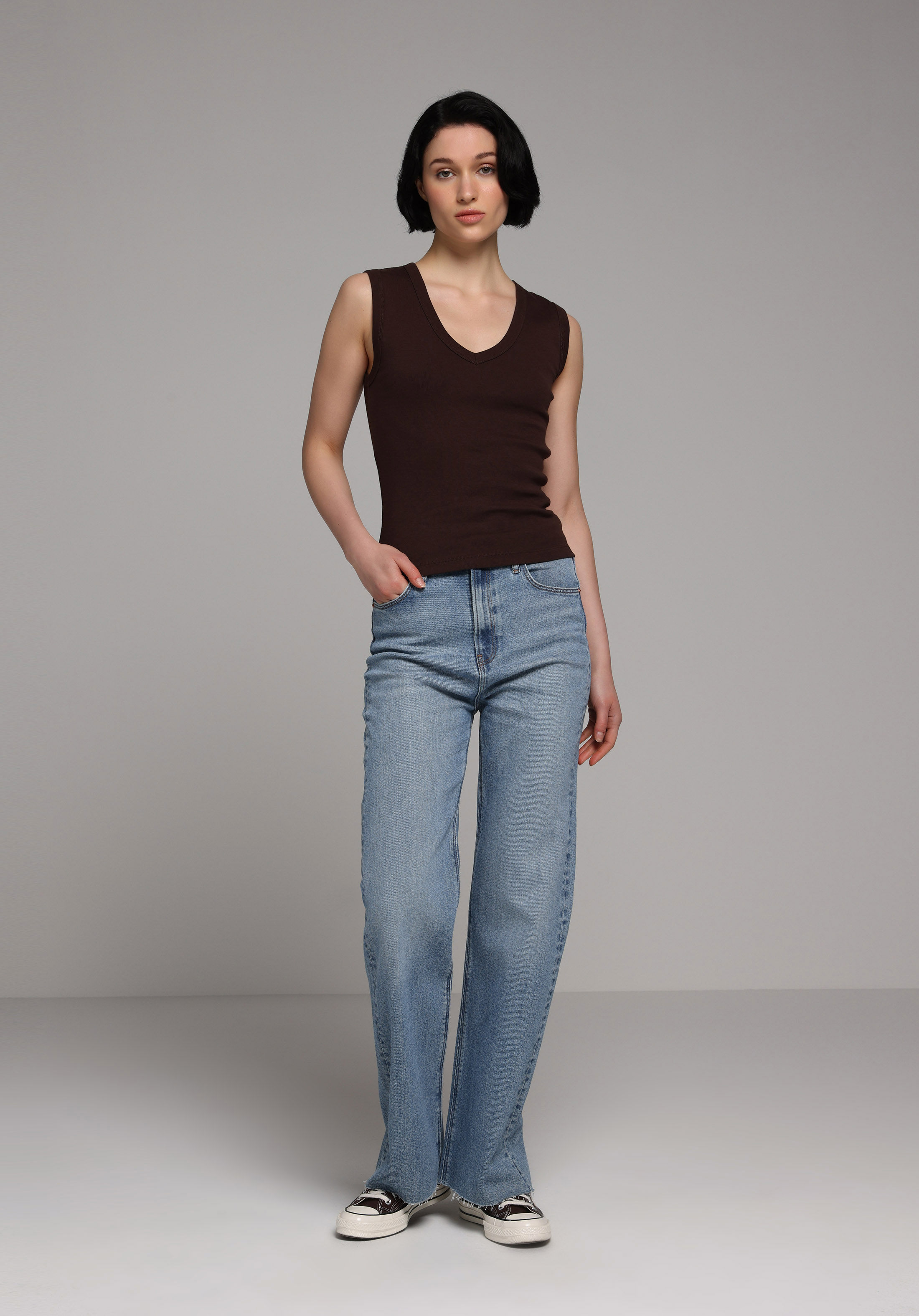 Slim Fit   Kadın Kahverengi Atlet