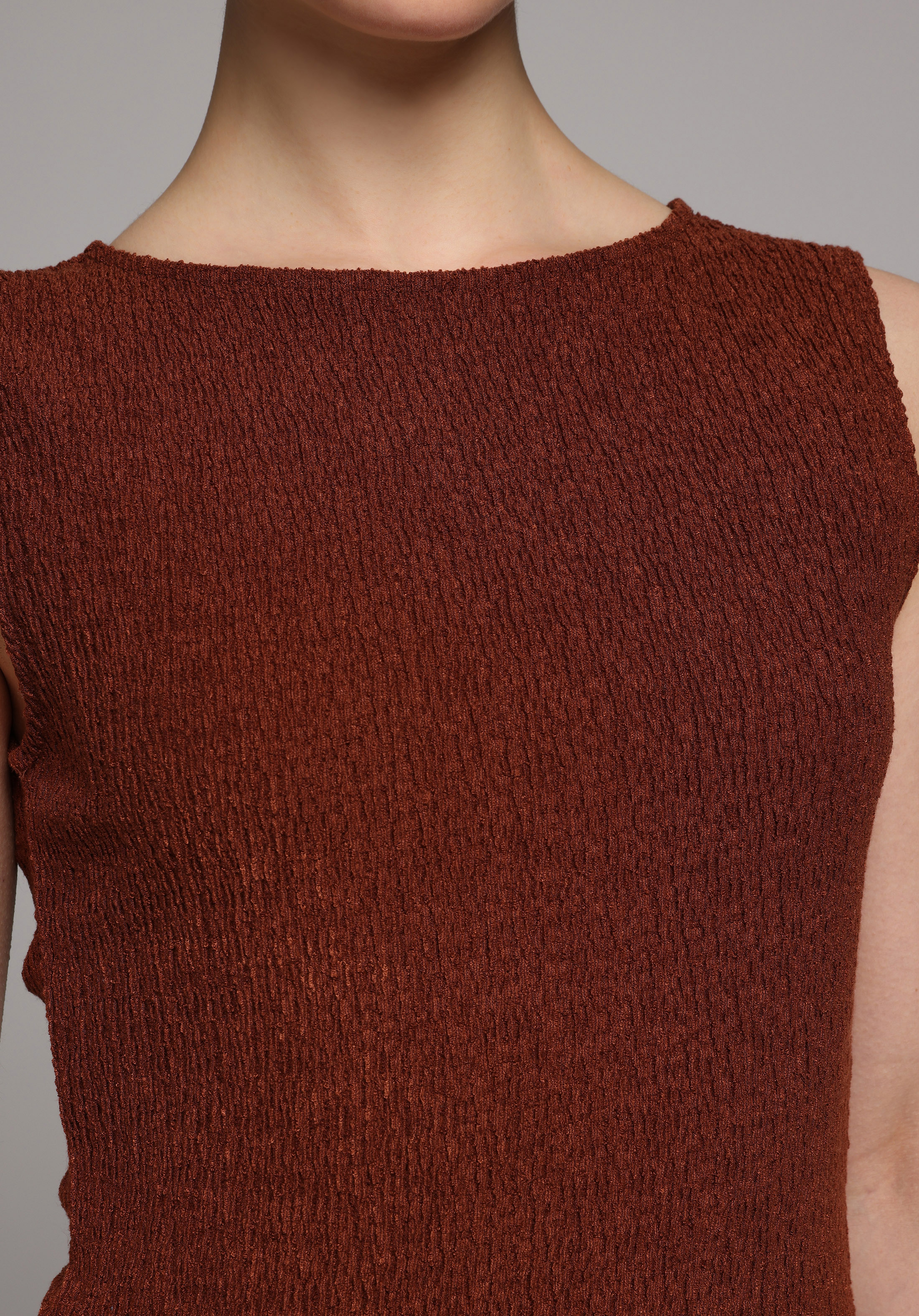 Slim Fit  Kolsuz Kadın Kahverengi Atlet