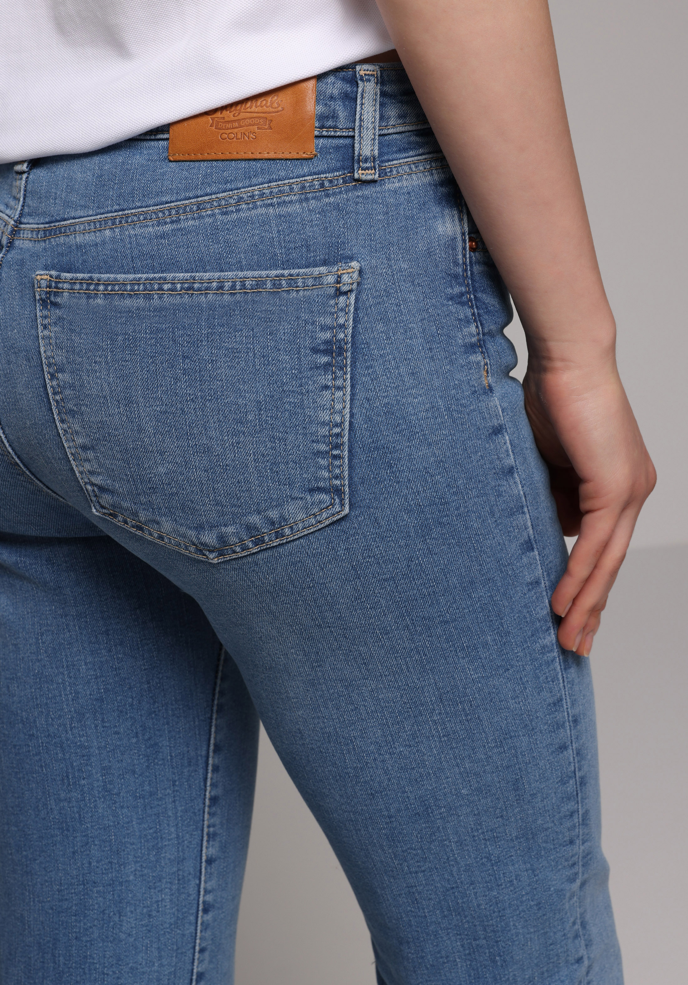 Slim Fit   Kadın Mid İndigo Denim Jean Pantolon