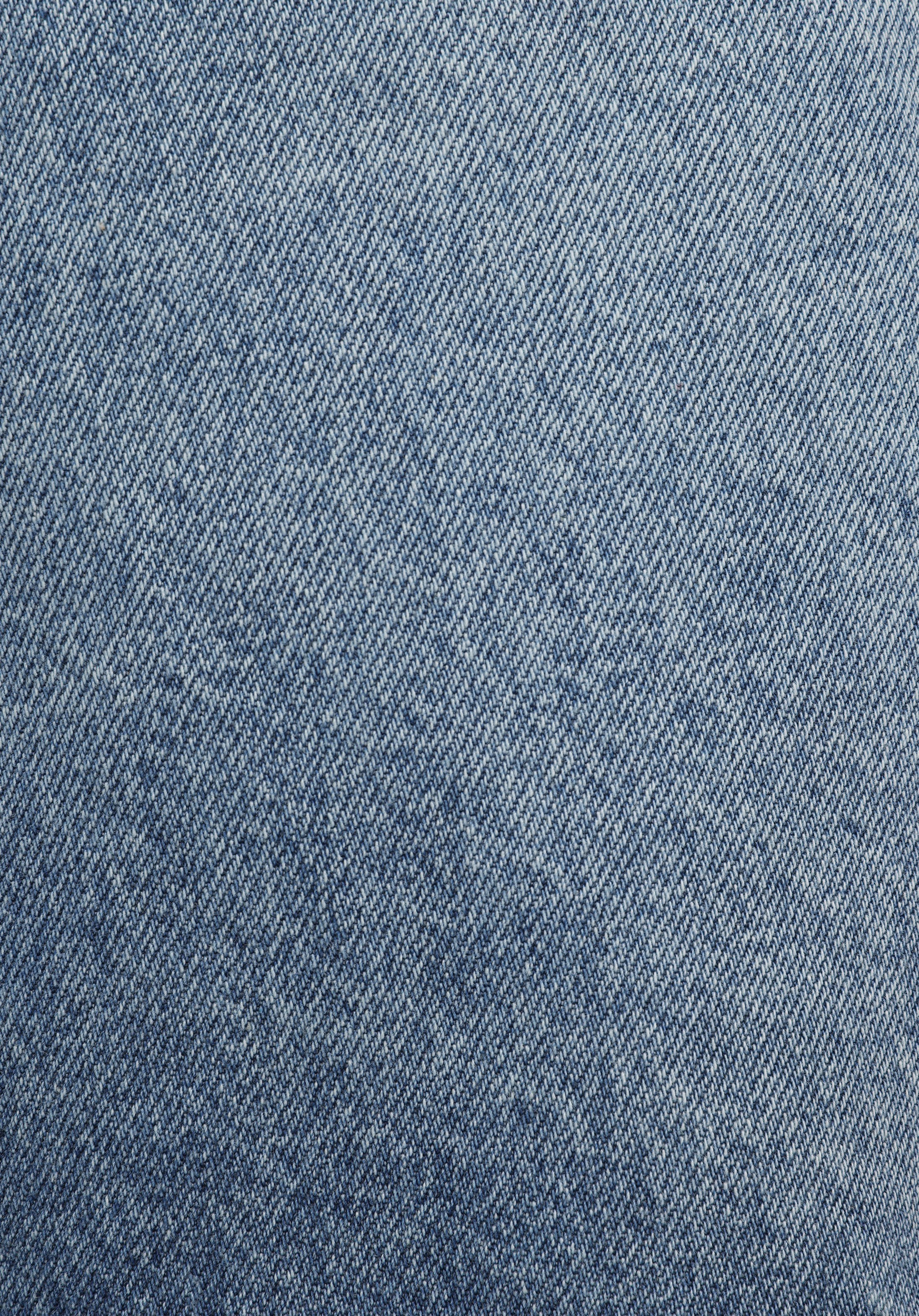 Slim Fit Düz Fermuarlı Kadın Light İndigo Denim Etek