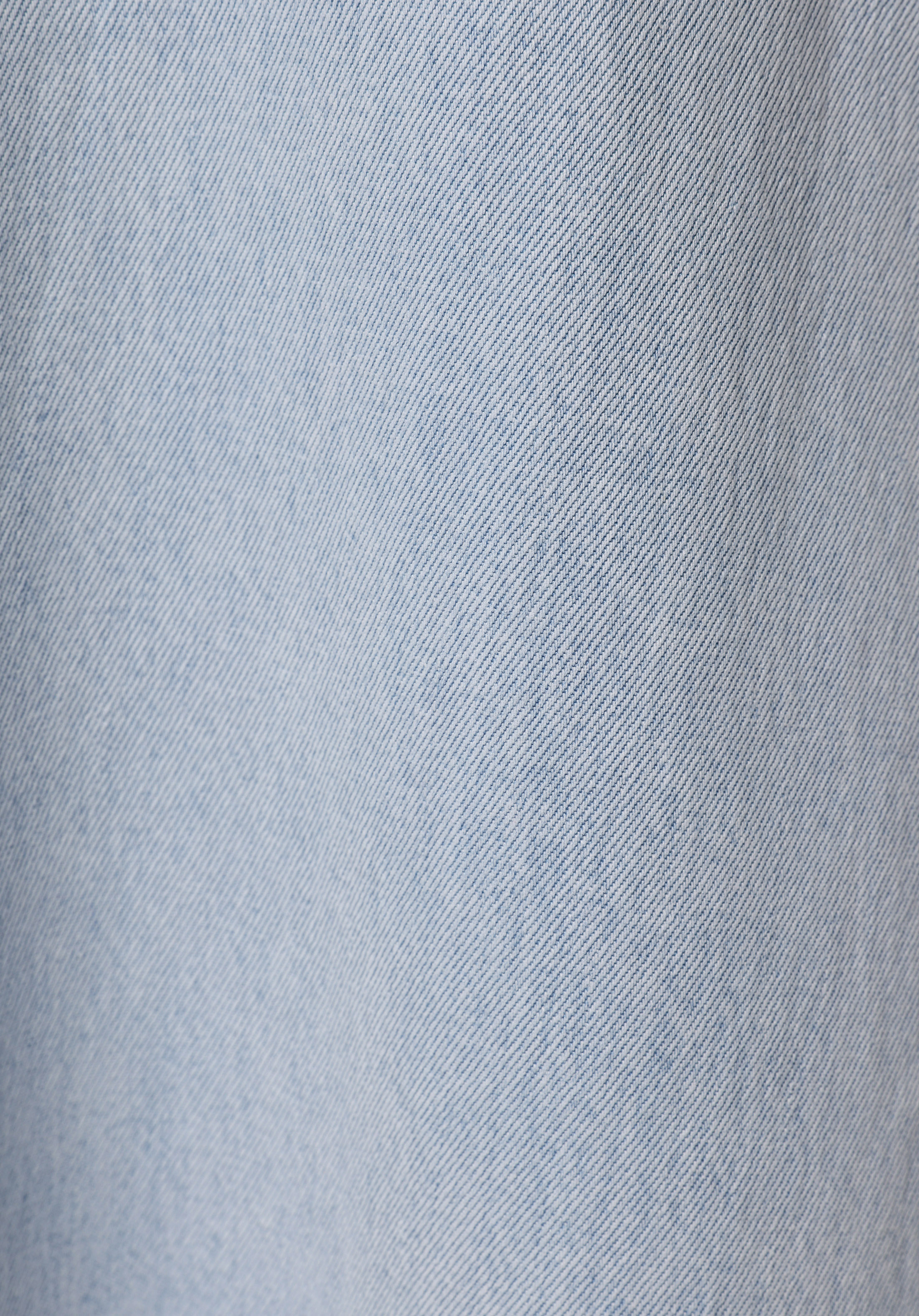 Regular Fit Düz Fermuarlı Kadın Bleach İndigo Denim Etek