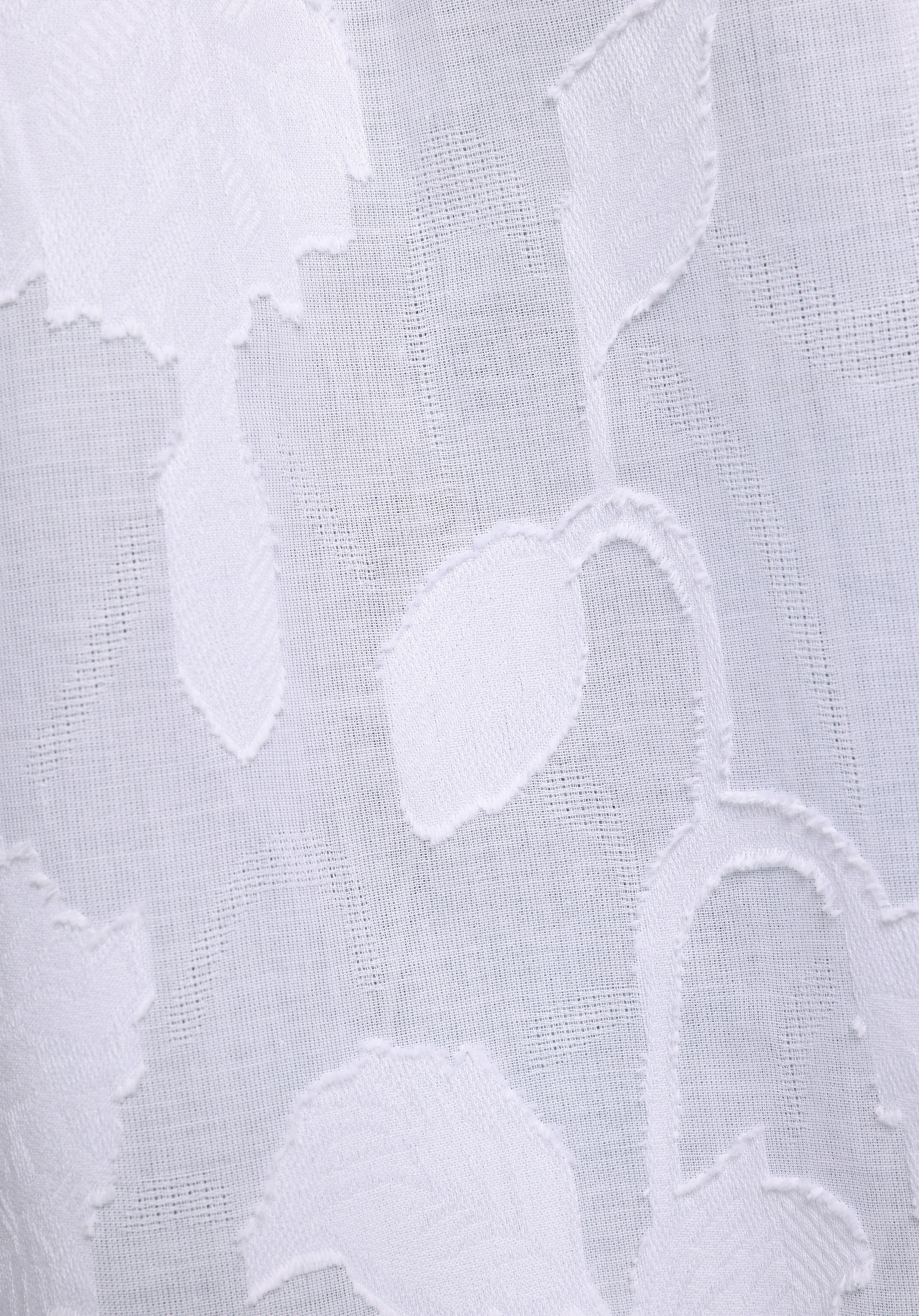 Boyfriend Fit Shirt Neck Jakarlı Kadın Beyaz Uzun Kol Gömlek