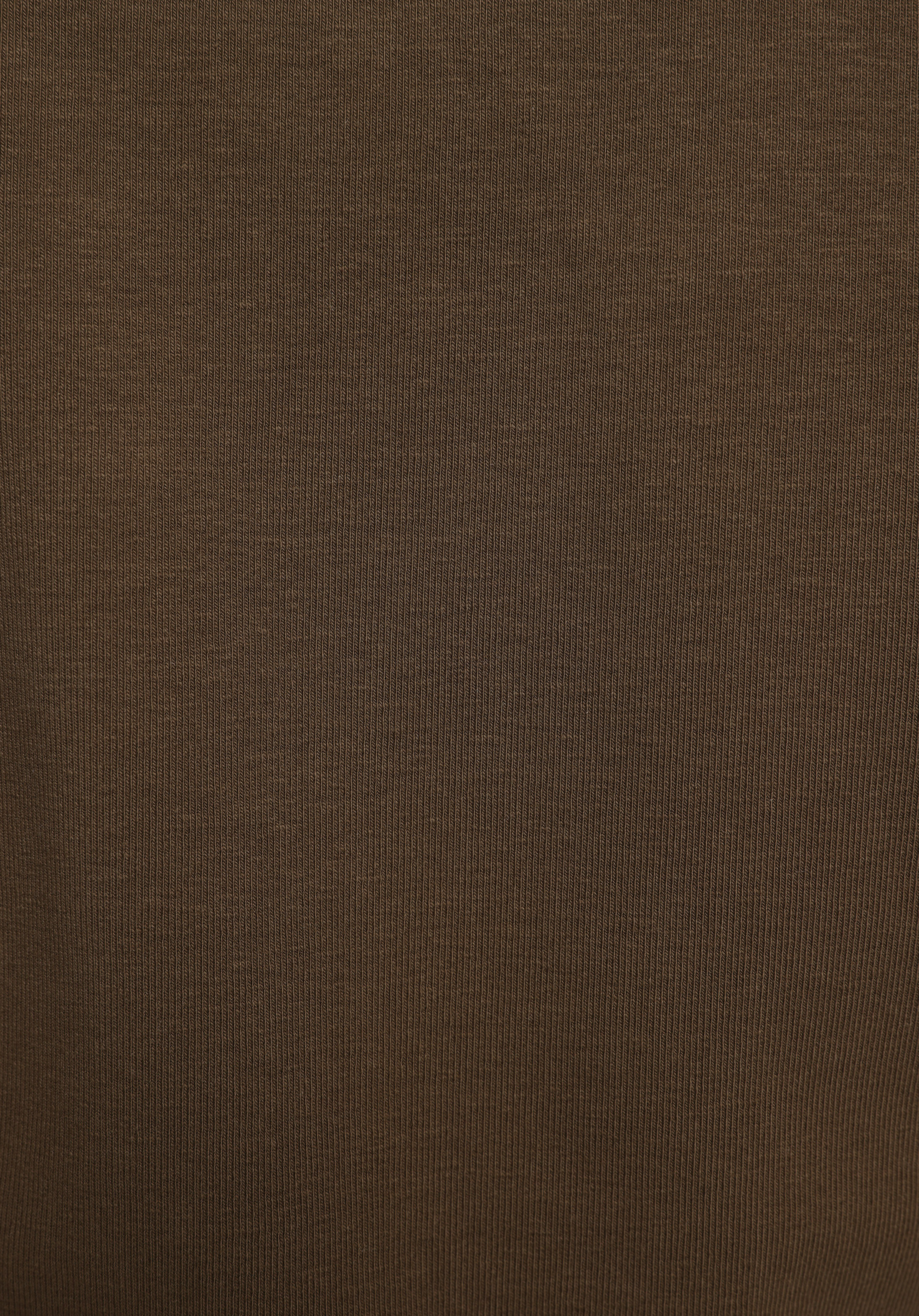 Slim Fit Kayık Yaka Düz Kadın Kahverengi Kısa Kol Tişört