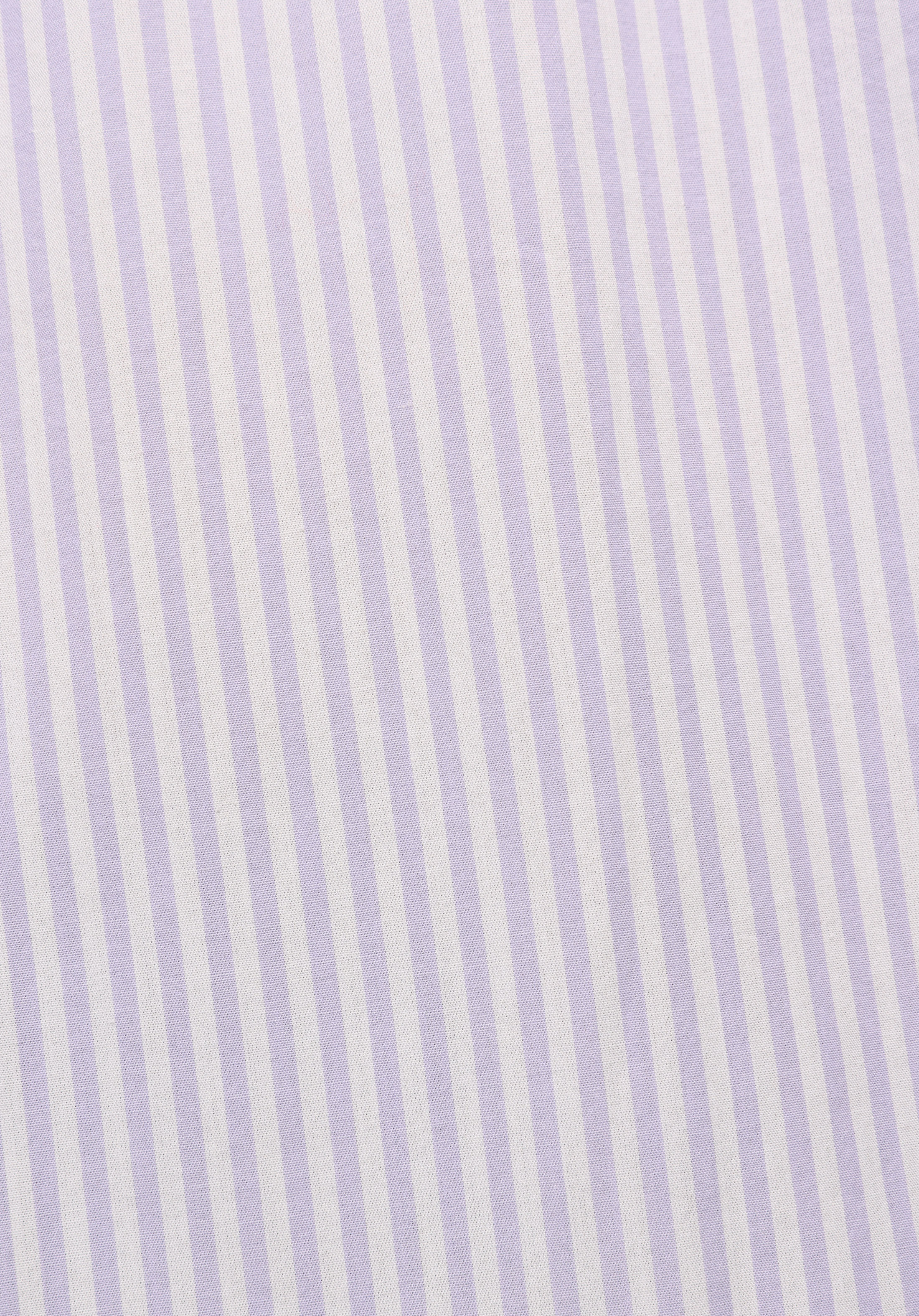 Boyfriend Fit Shirt Neck Çizgili Kadın Mor Uzun Kol Gömlek