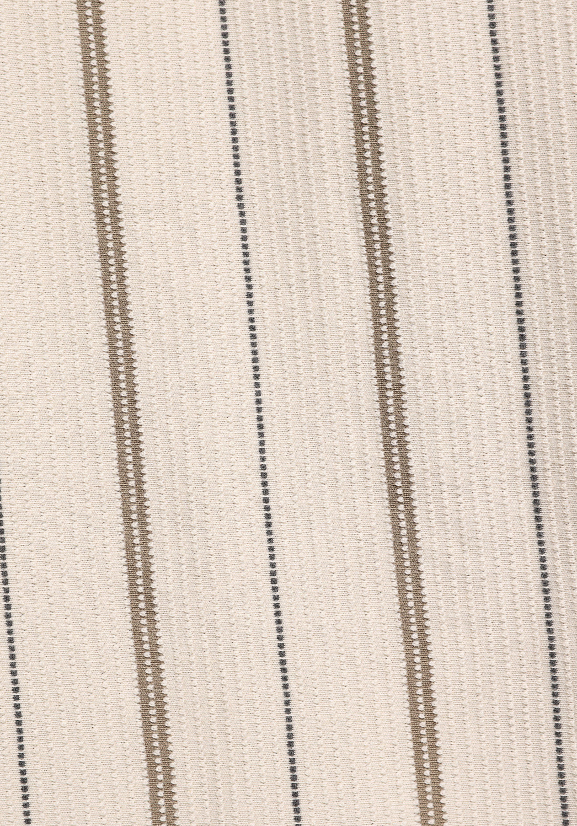 Regular Fit Polo Yaka Çizgili Erkek Ekru Kısa Kol Tişört