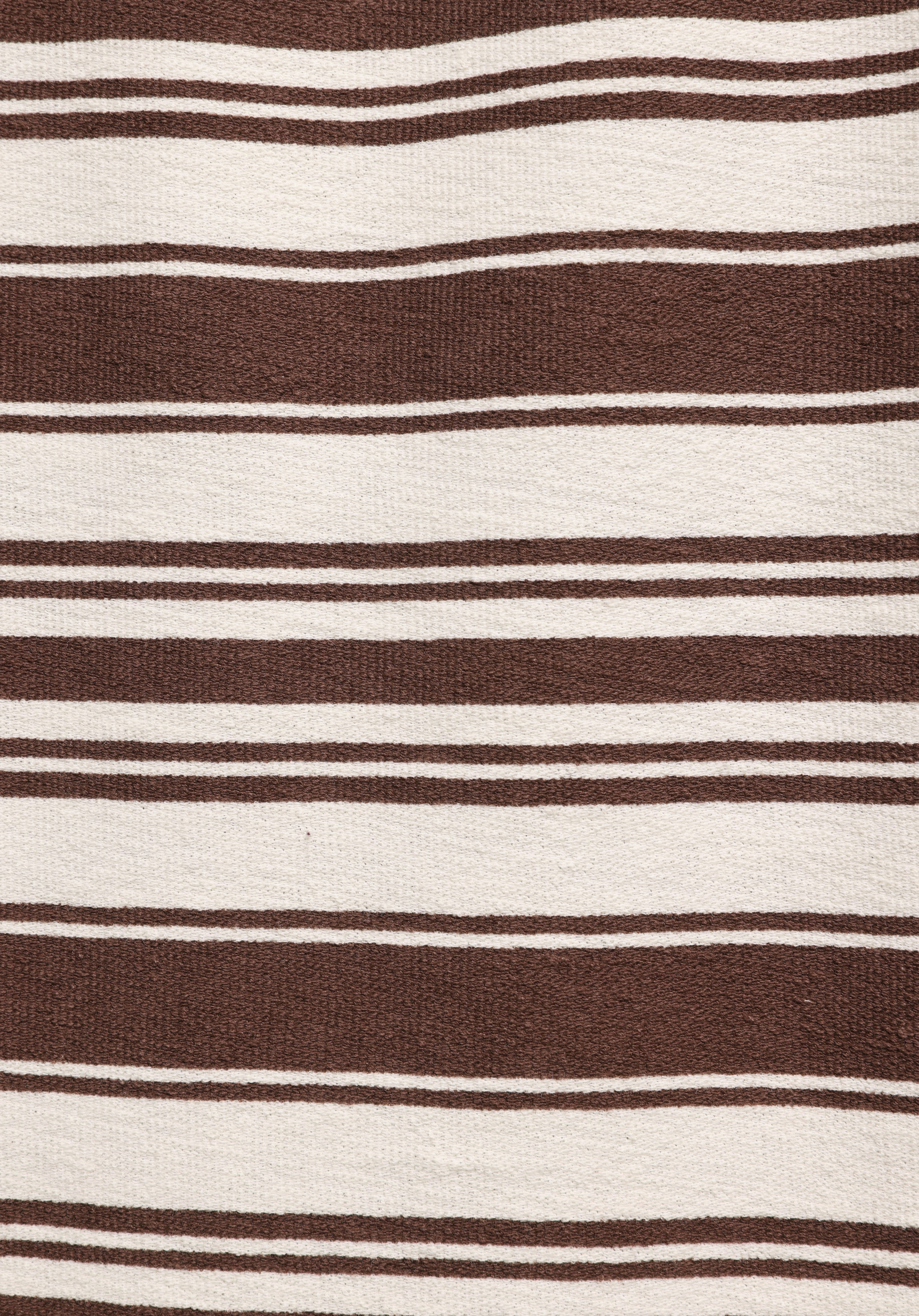 Regular Fit Yuvarlak Yaka Çizgili Erkek Kahverengi Kısa Kol Tişört