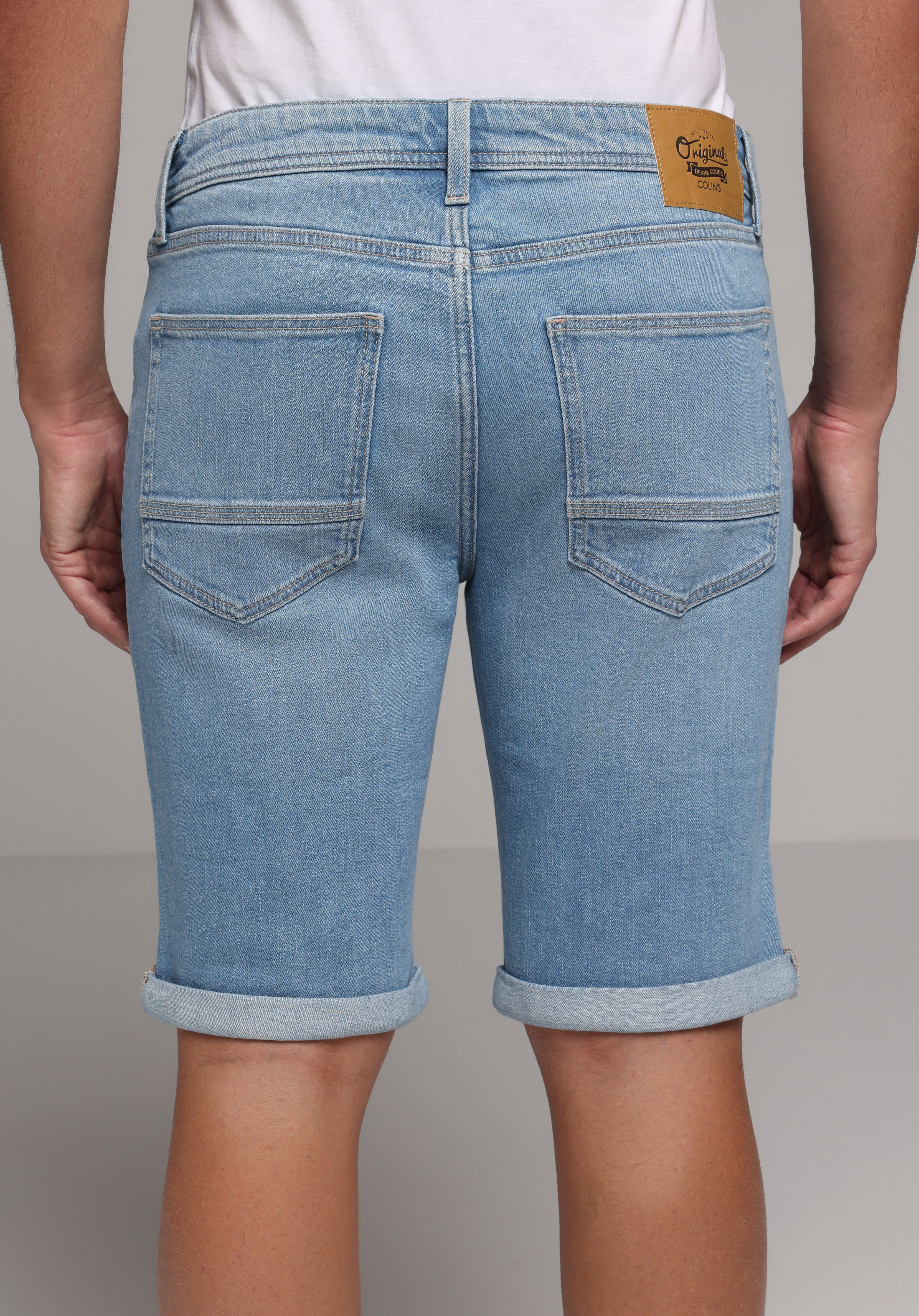 Straight Fit Düşük Bel Düz Erkek Light İndigo Denim Jean Şort