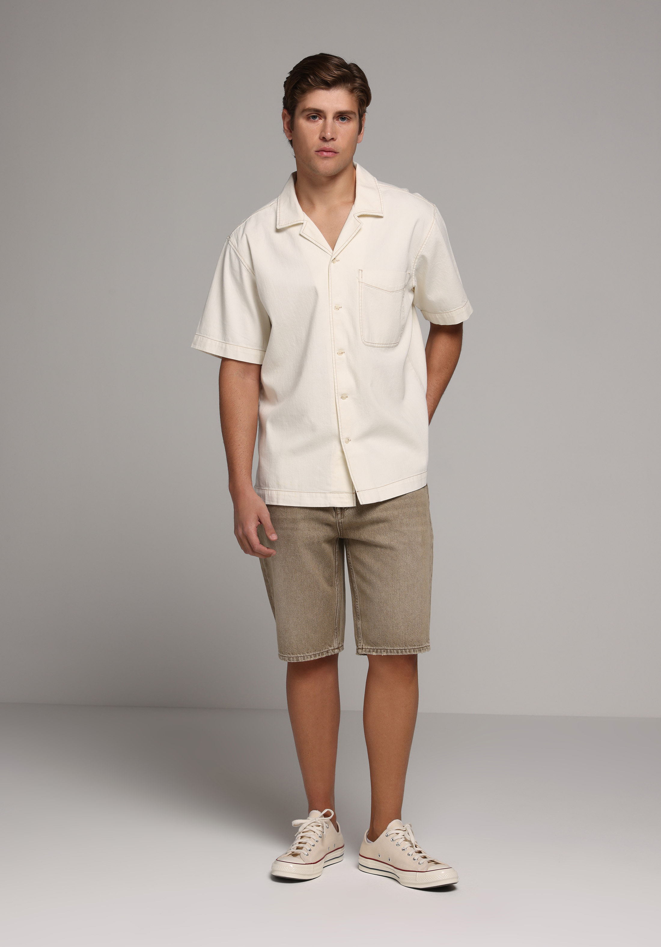 Regular Fit Orta Bel Düz Erkek Colour Denim Jean Şort