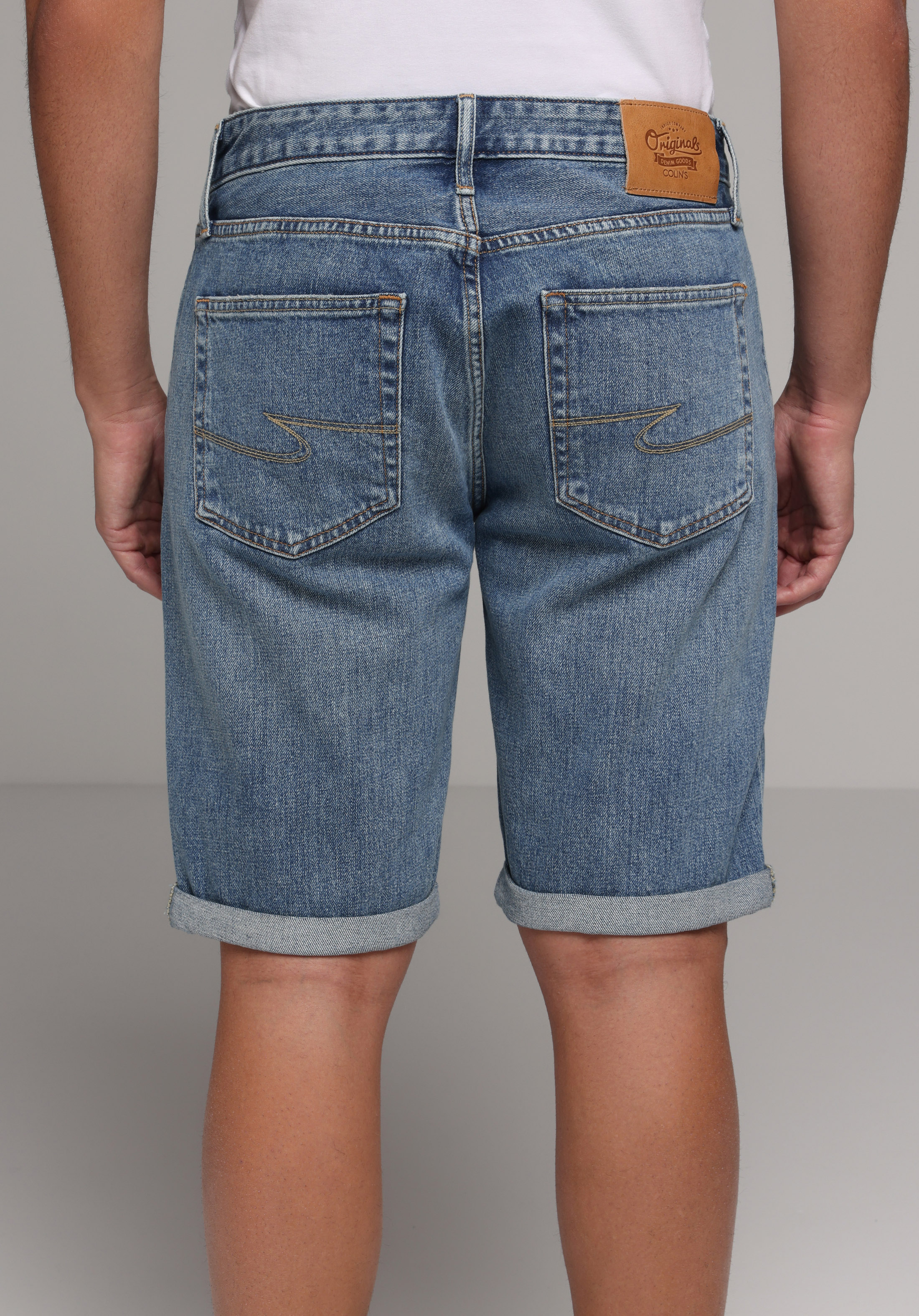 Straight Fit Düşük Bel Düz Erkek Mid İndigo Denim Jean Şort