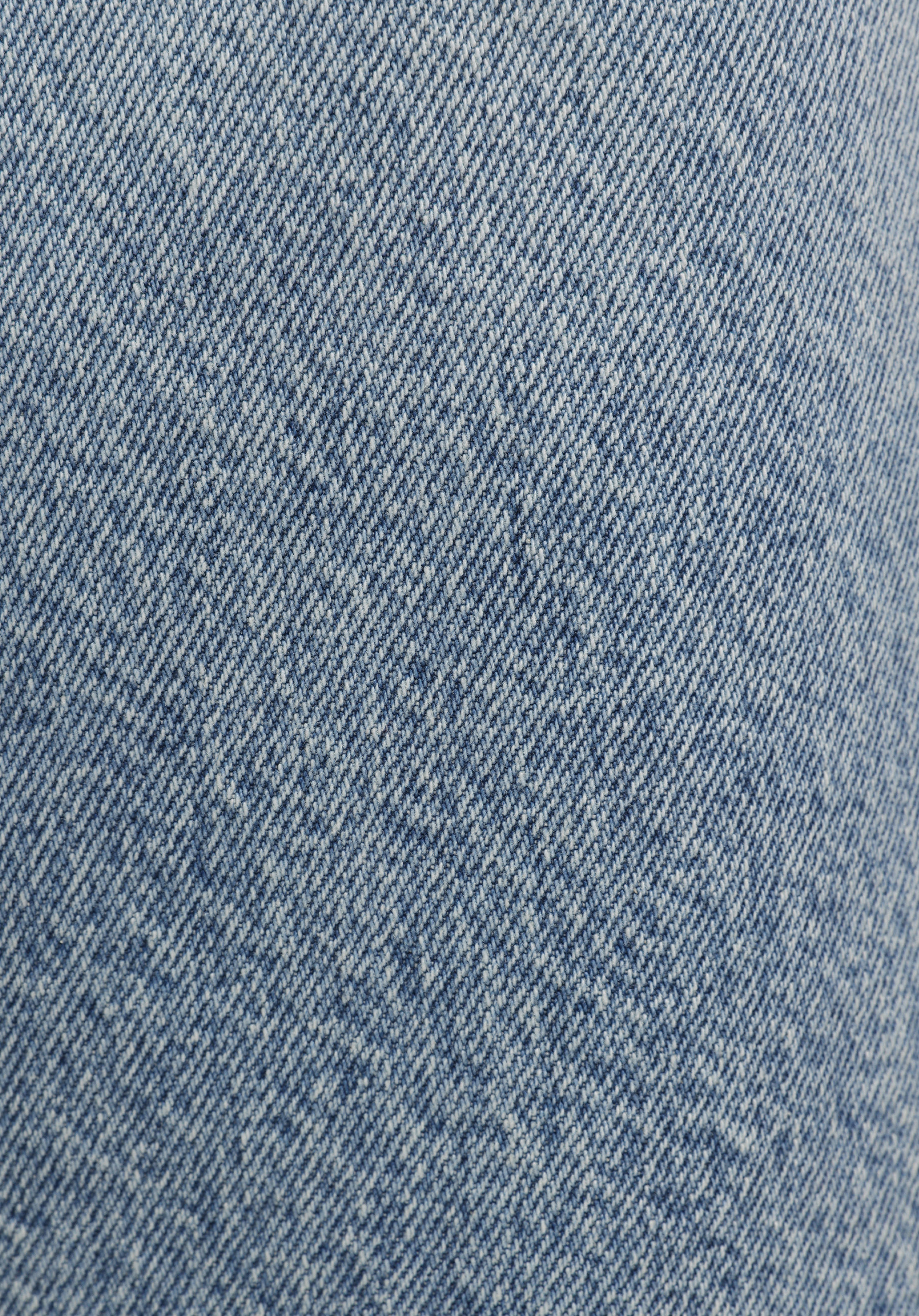 Loose Straight Fit Orta Bel Düz Erkek Light İndigo Denim Jean Şort