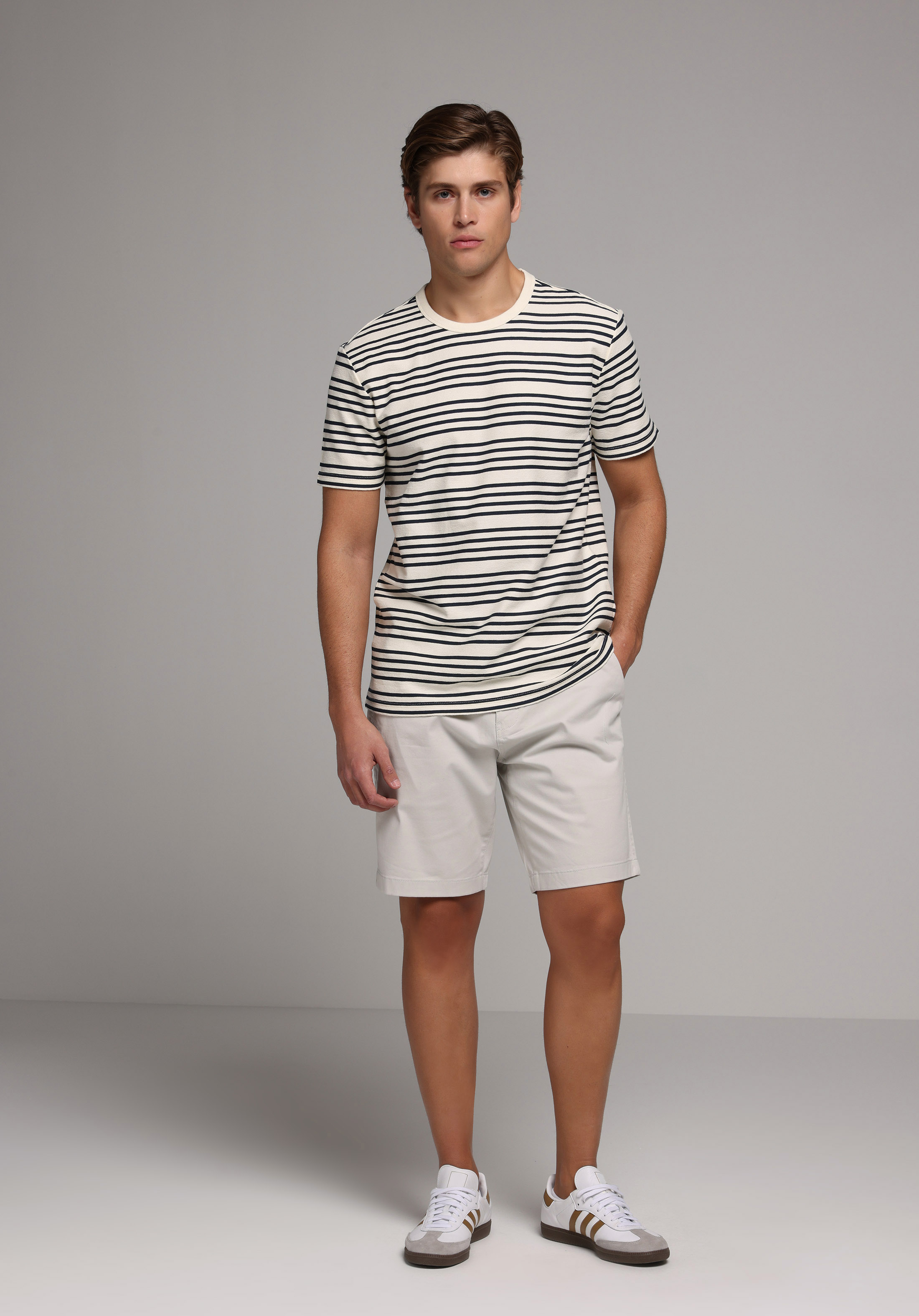 Regular Fit Orta Bel Düz Erkek Taş Şort