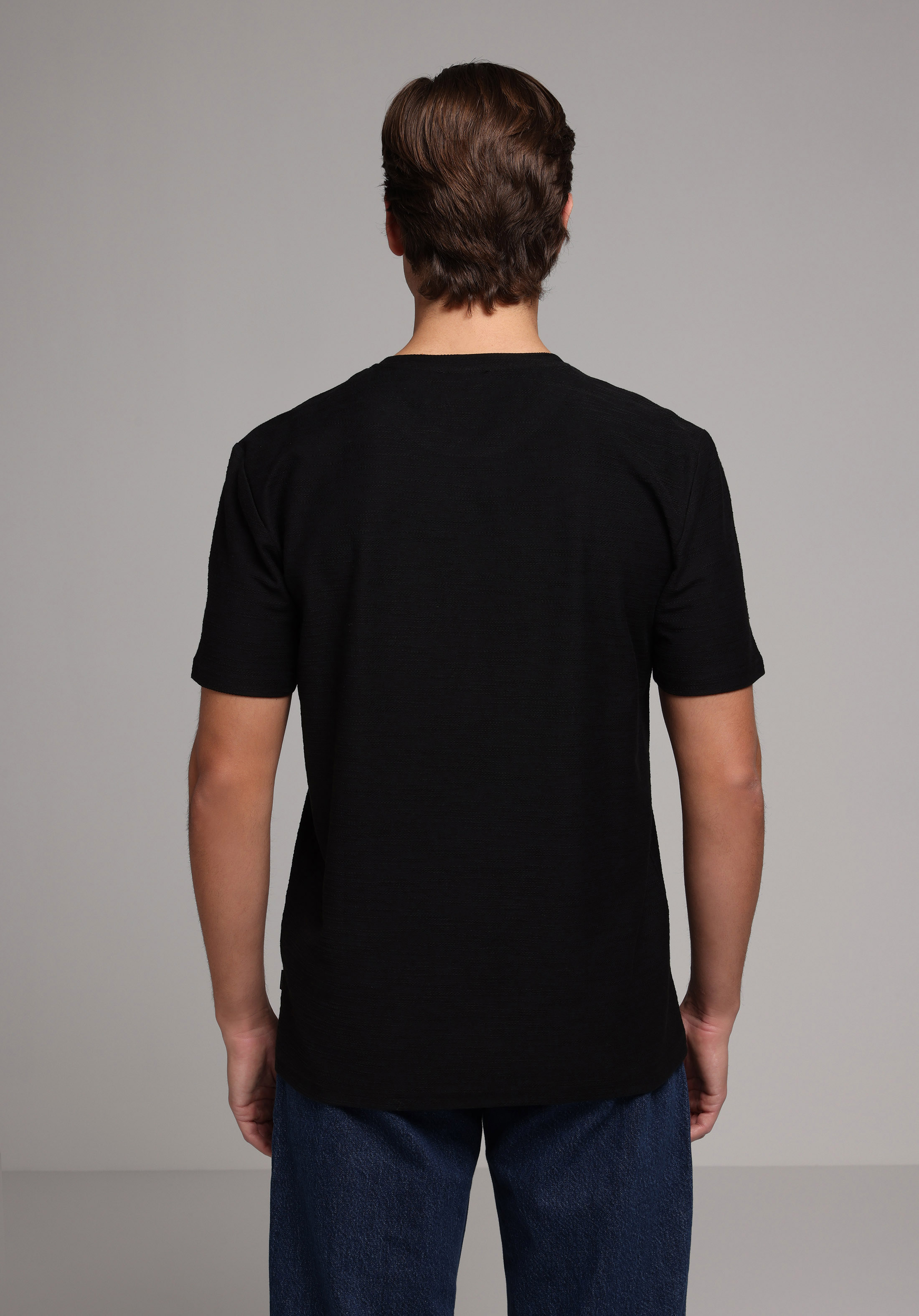 Regular Fit Yuvarlak Yaka Düz Erkek Siyah Kısa Kol Tişört