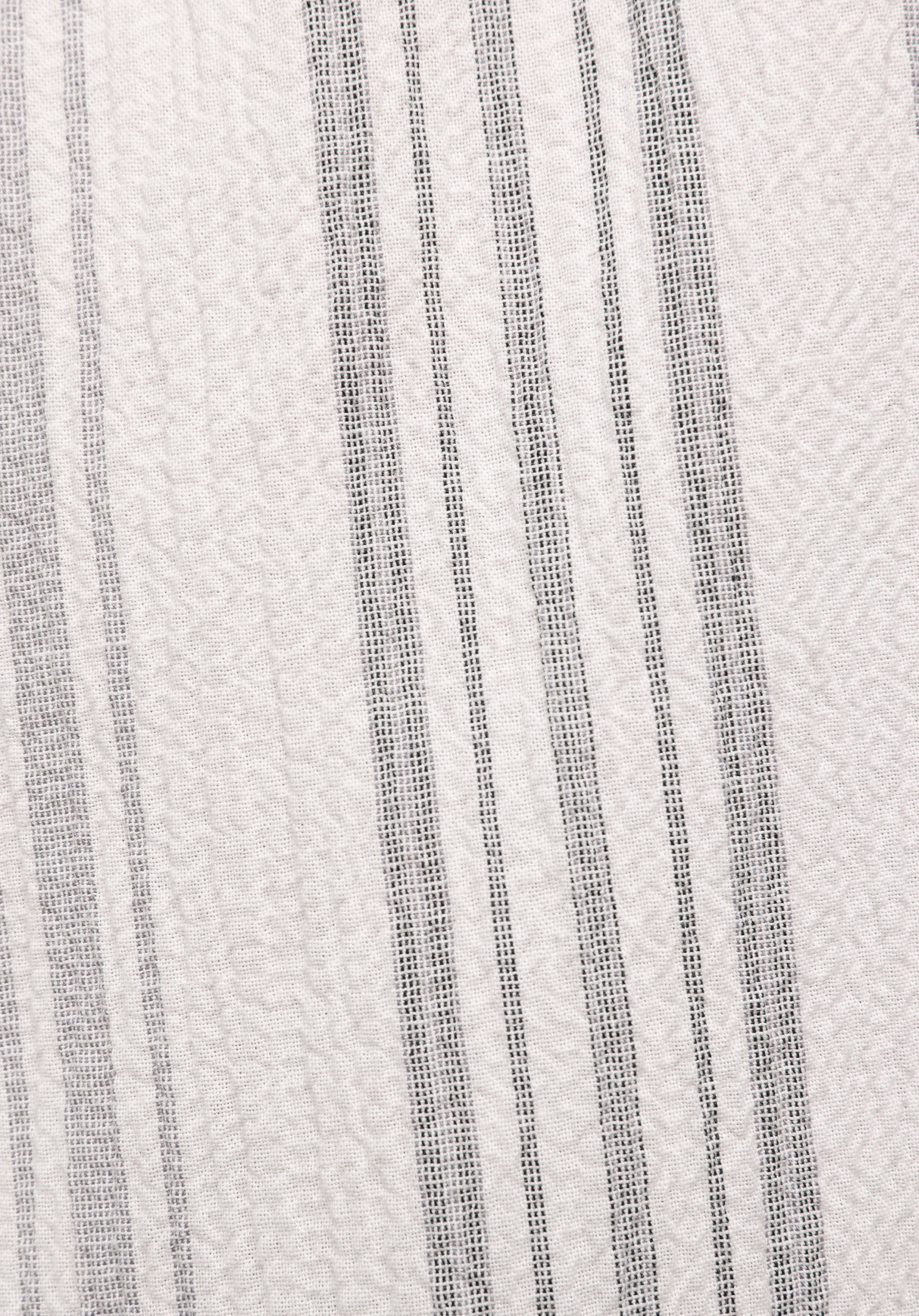 Regular Fit Shirt Neck Çizgili Erkek Antrasit Uzun Kol Gömlek