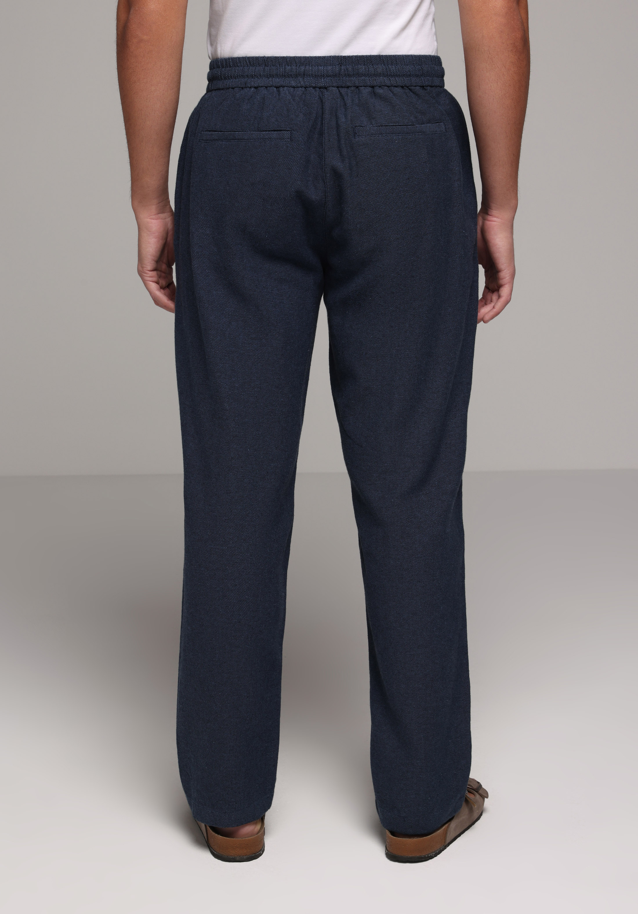 Regular Fit Orta Bel Düz Paça Erkek Lacivert  Pantolon