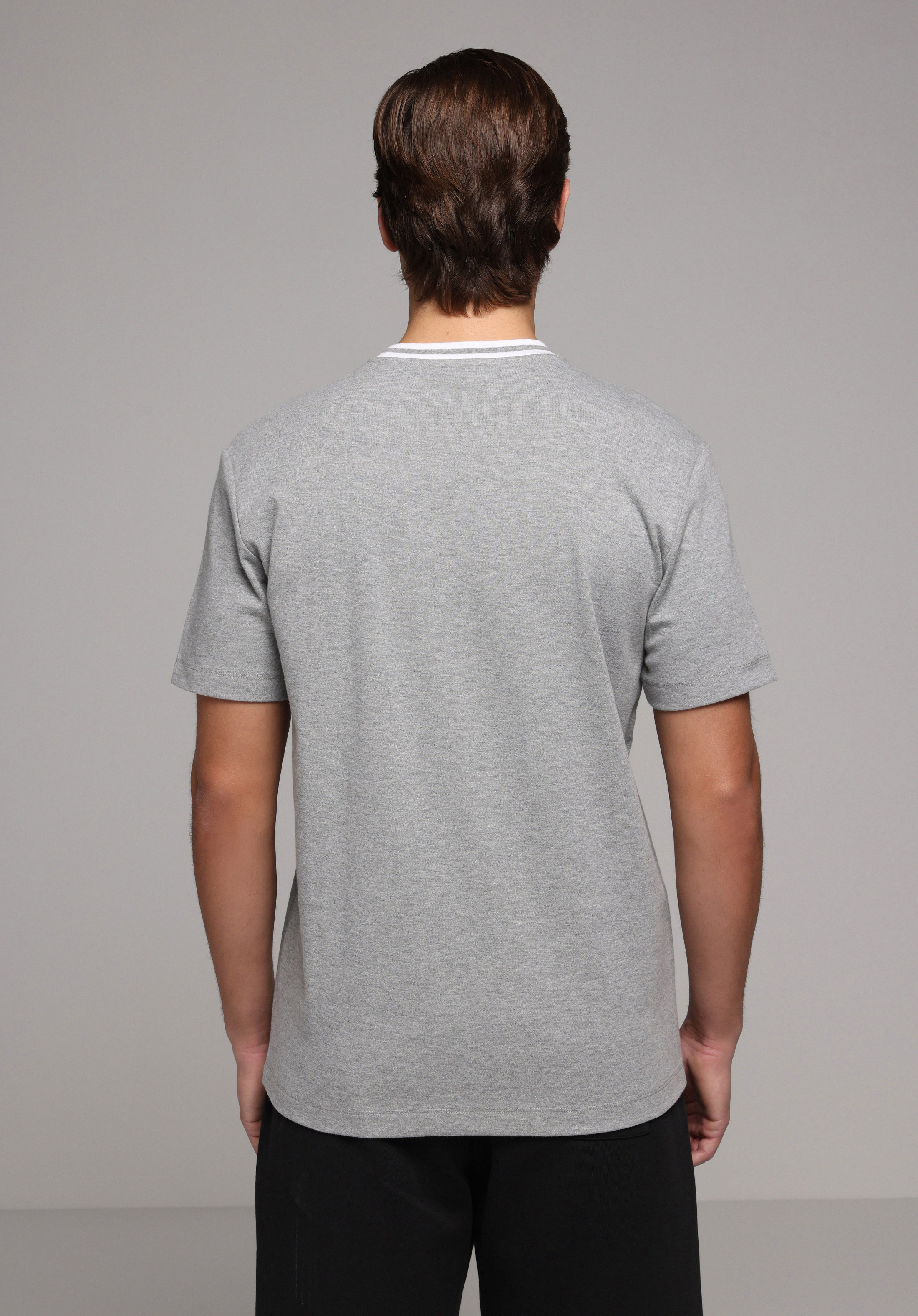 Regular Fit Yuvarlak Yaka Düz Erkek Gri Kısa Kol Tişört