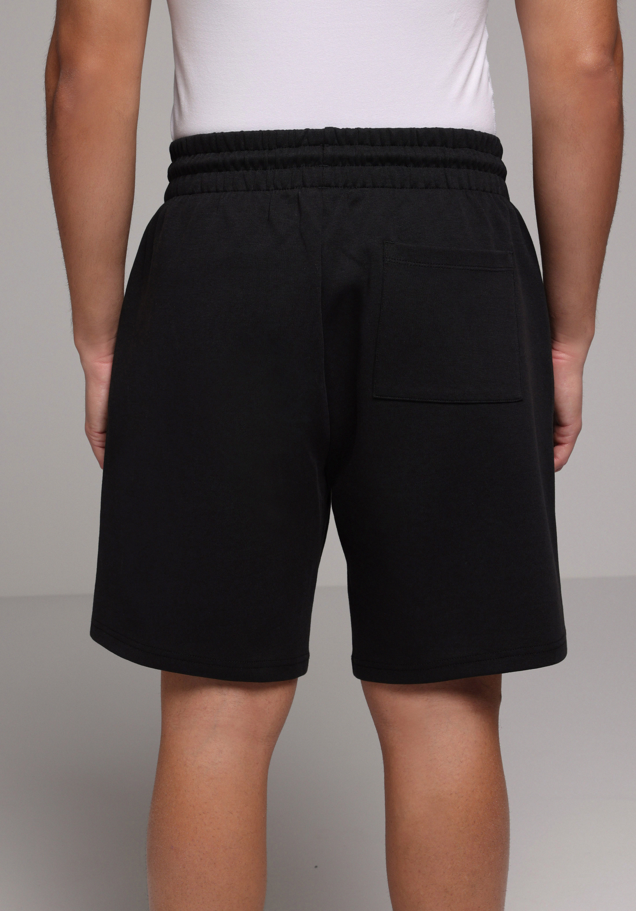 Regular Fit Orta Bel Düz Erkek Siyah Şort