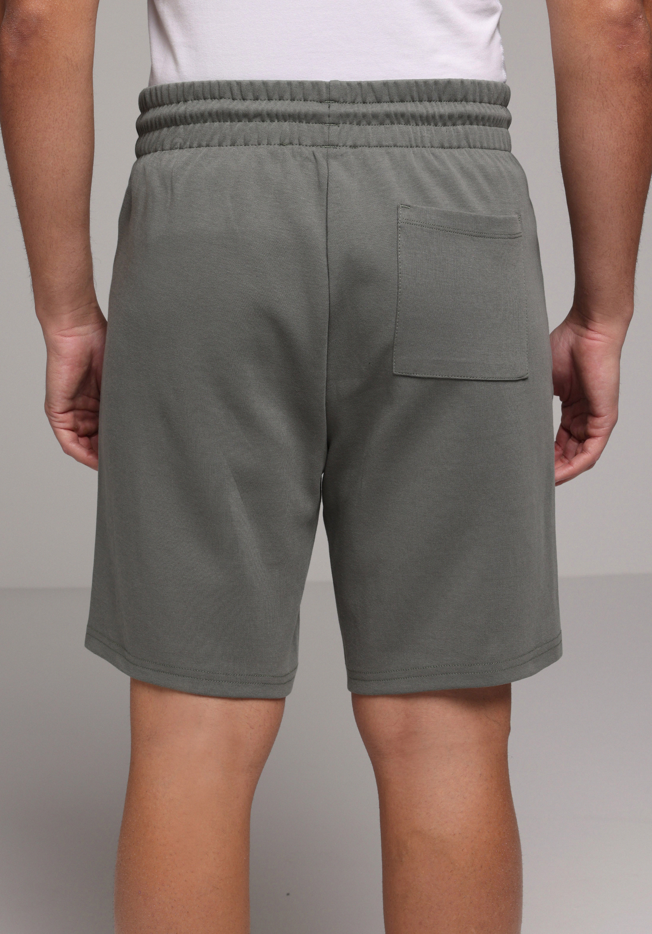 Regular Fit Orta Bel Düz Erkek Yeşil Şort