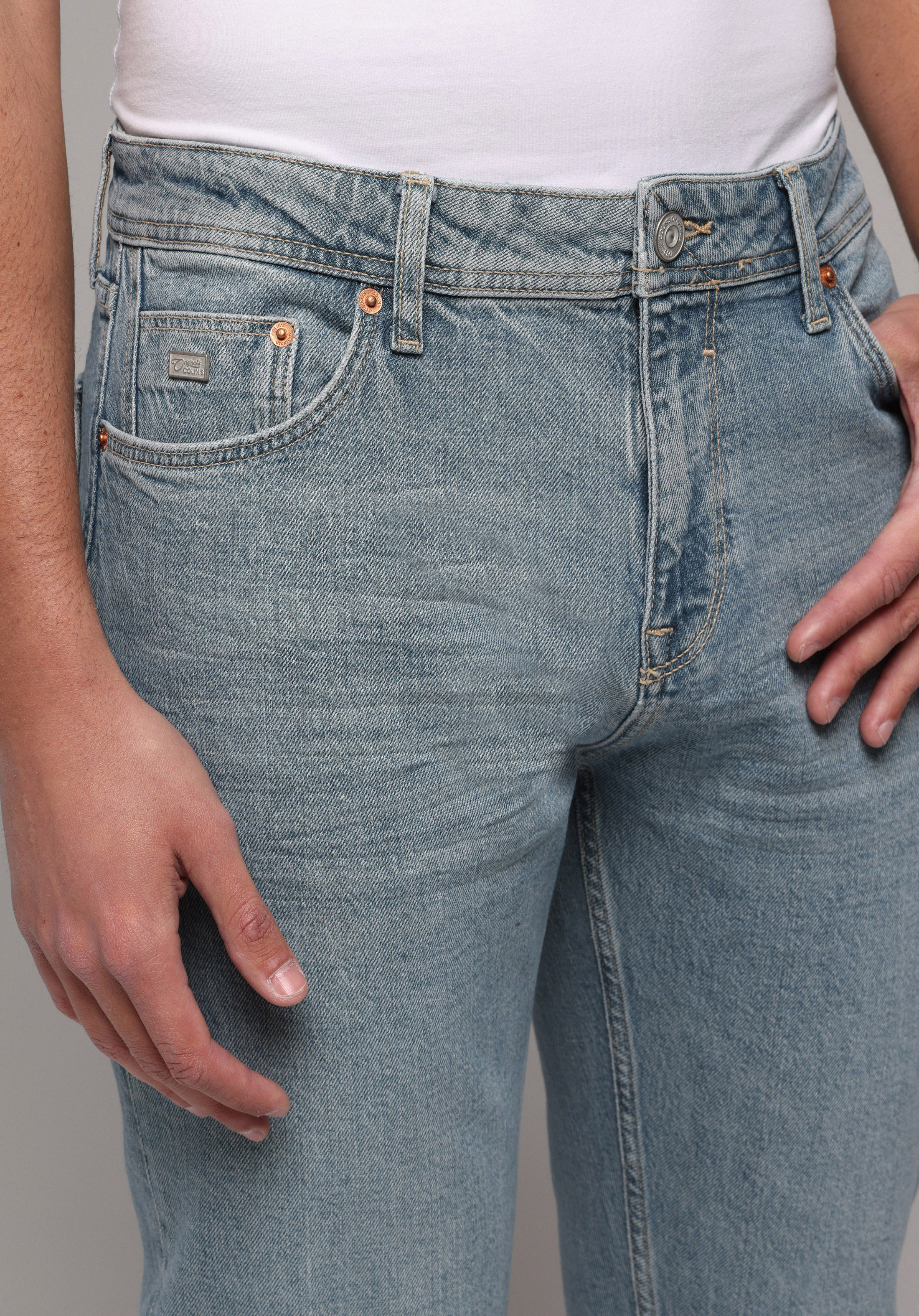 Regular Fit   Erkek Light İndigo Denim Jean Pantolon