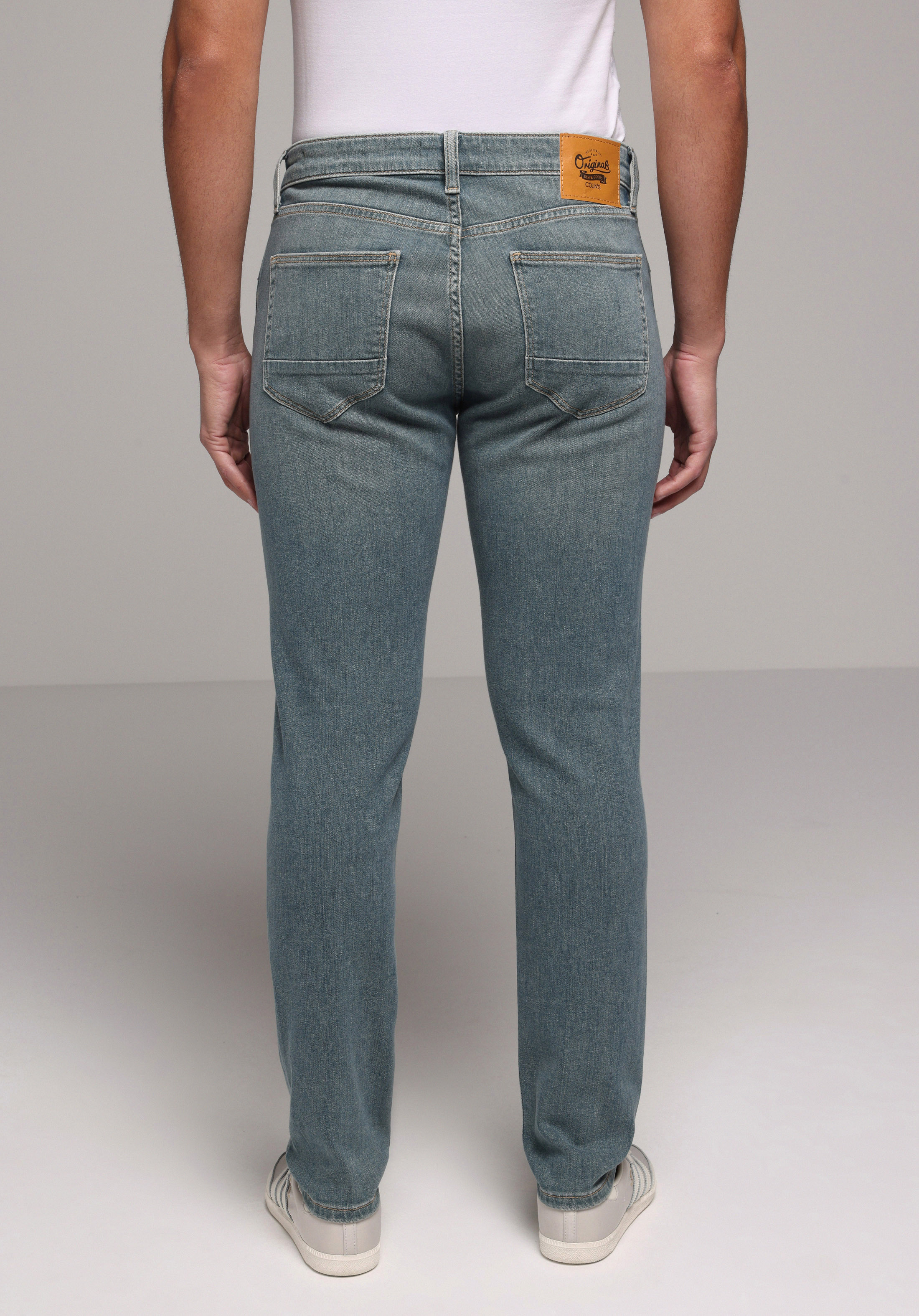 Slim Fit   Erkek Green Cast Denim Jean Pantolon