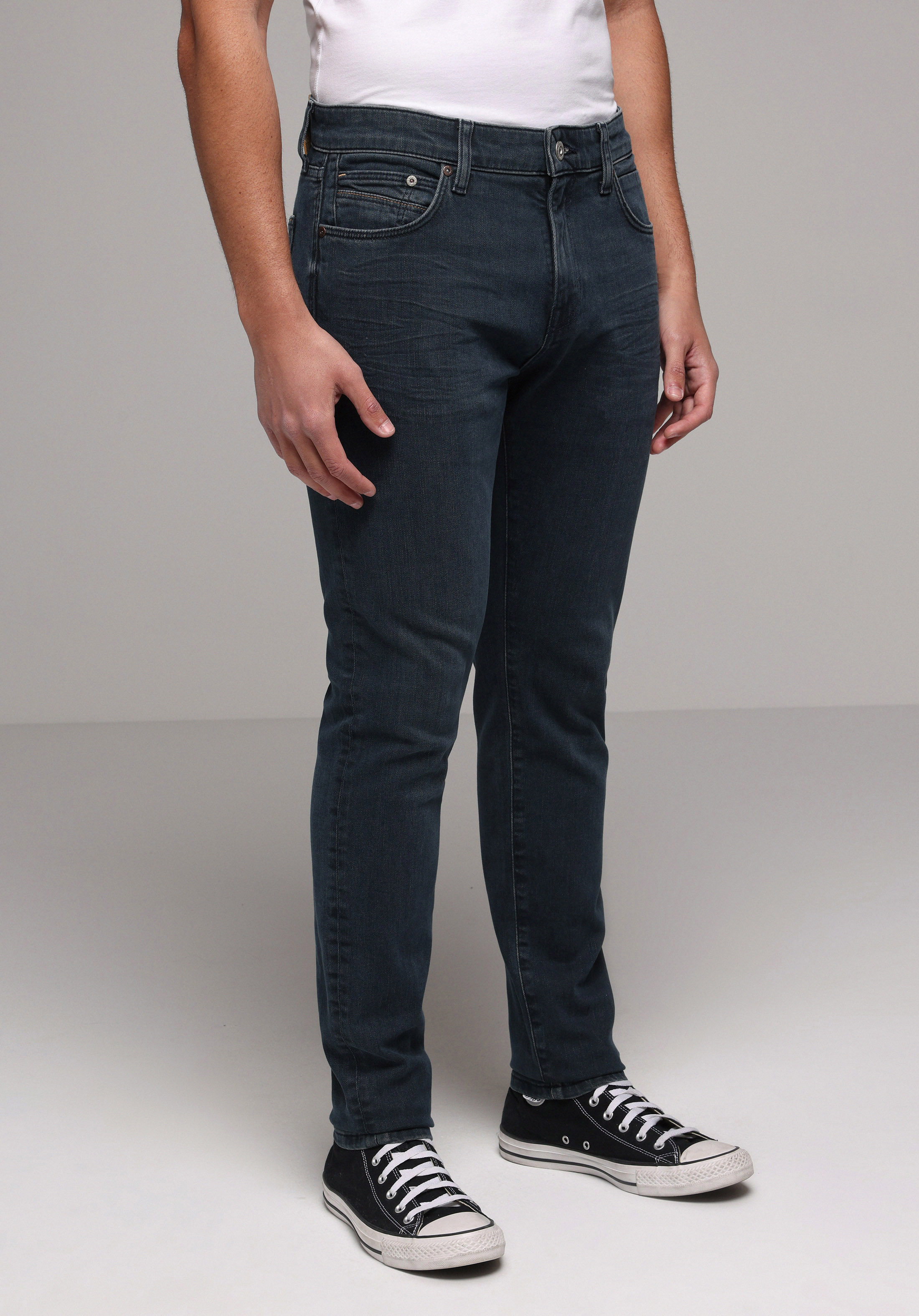 Slim Fit   Erkek Blue Black Denim Jean Pantolon