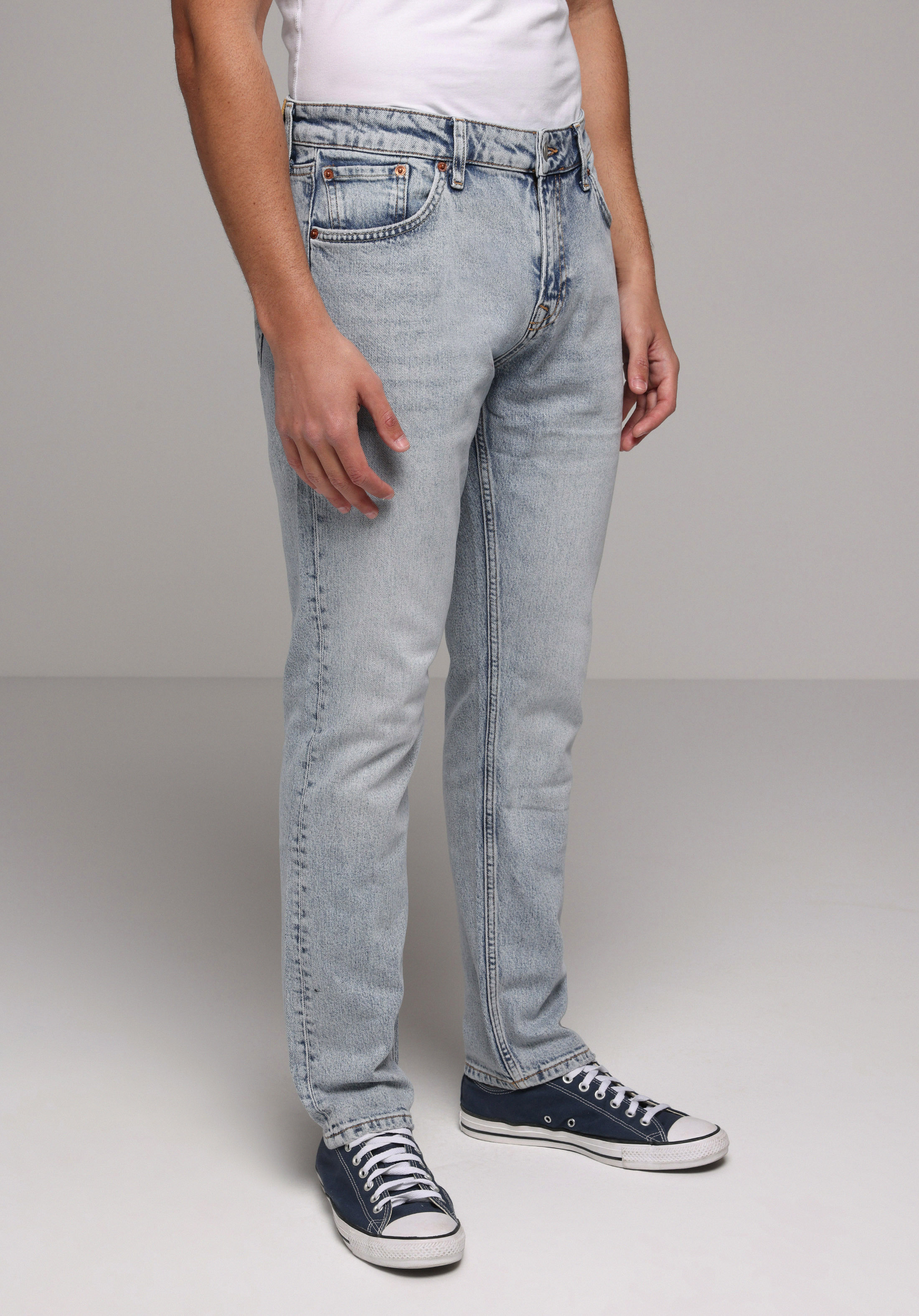 Regular Fit   Erkek Light İndigo Denim Jean Pantolon