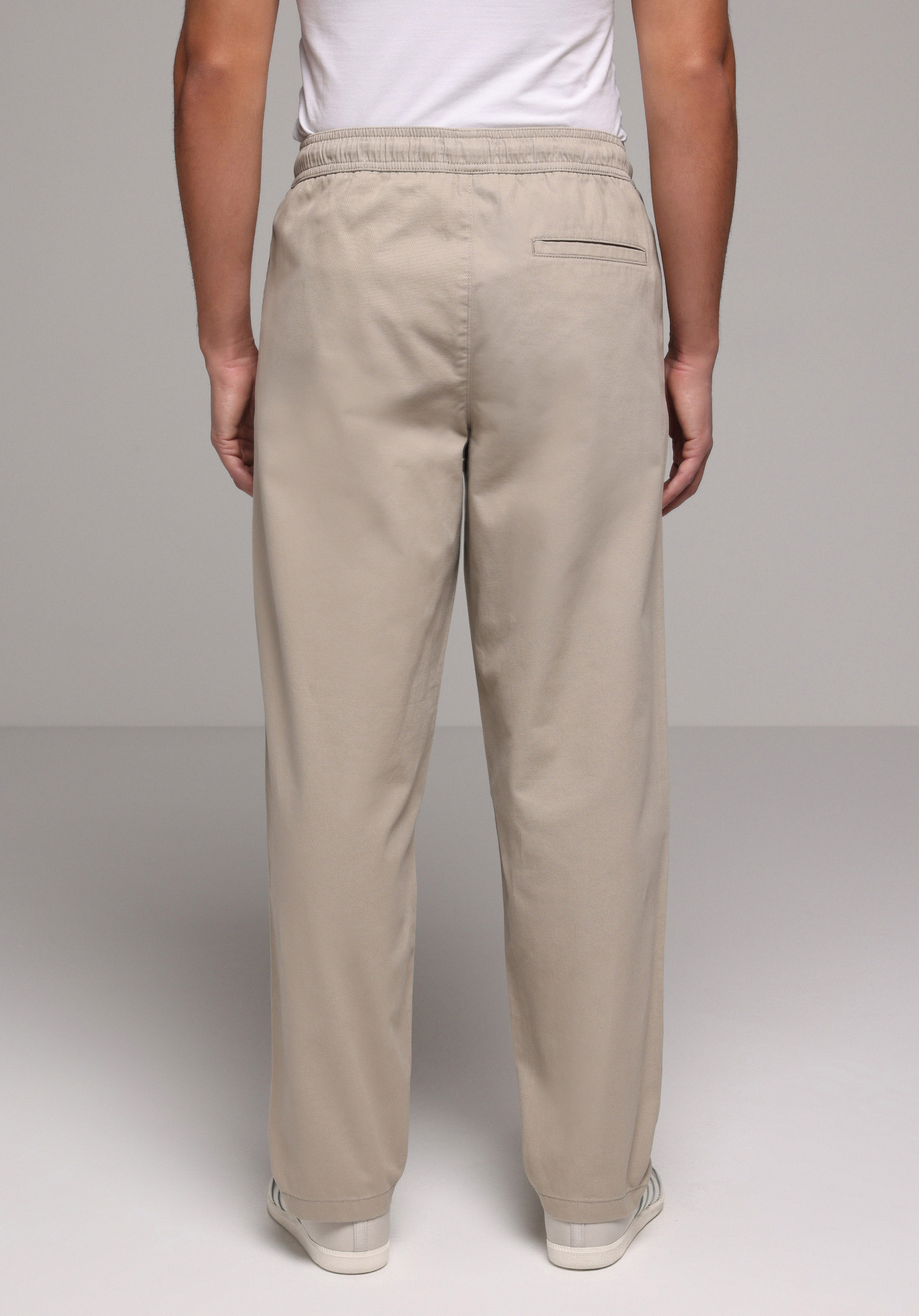 Regular Fit Orta Bel Düz Paça Erkek Bej  Pantolon