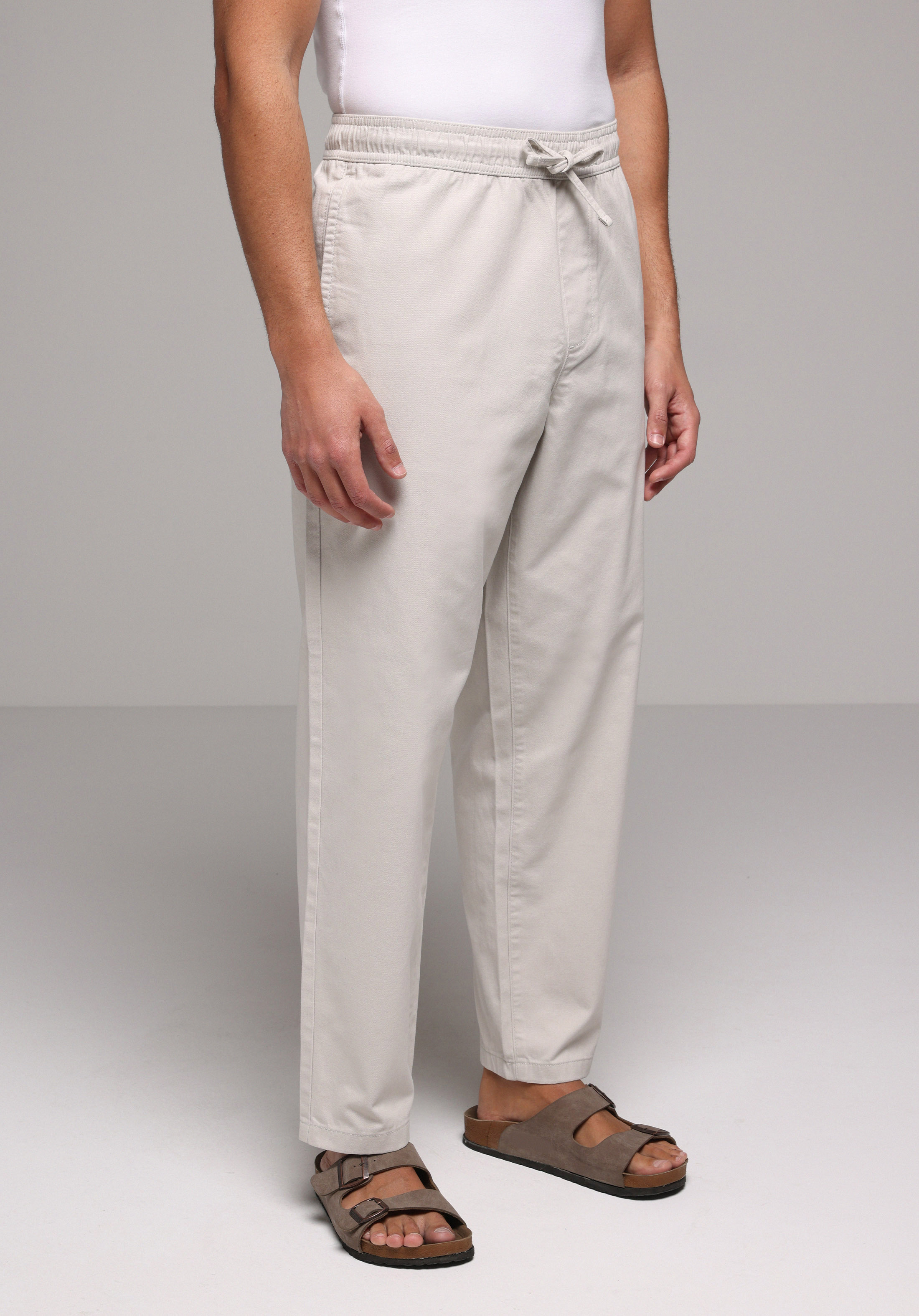 Regular Fit Orta Bel Düz Paça Erkek Taş  Pantolon