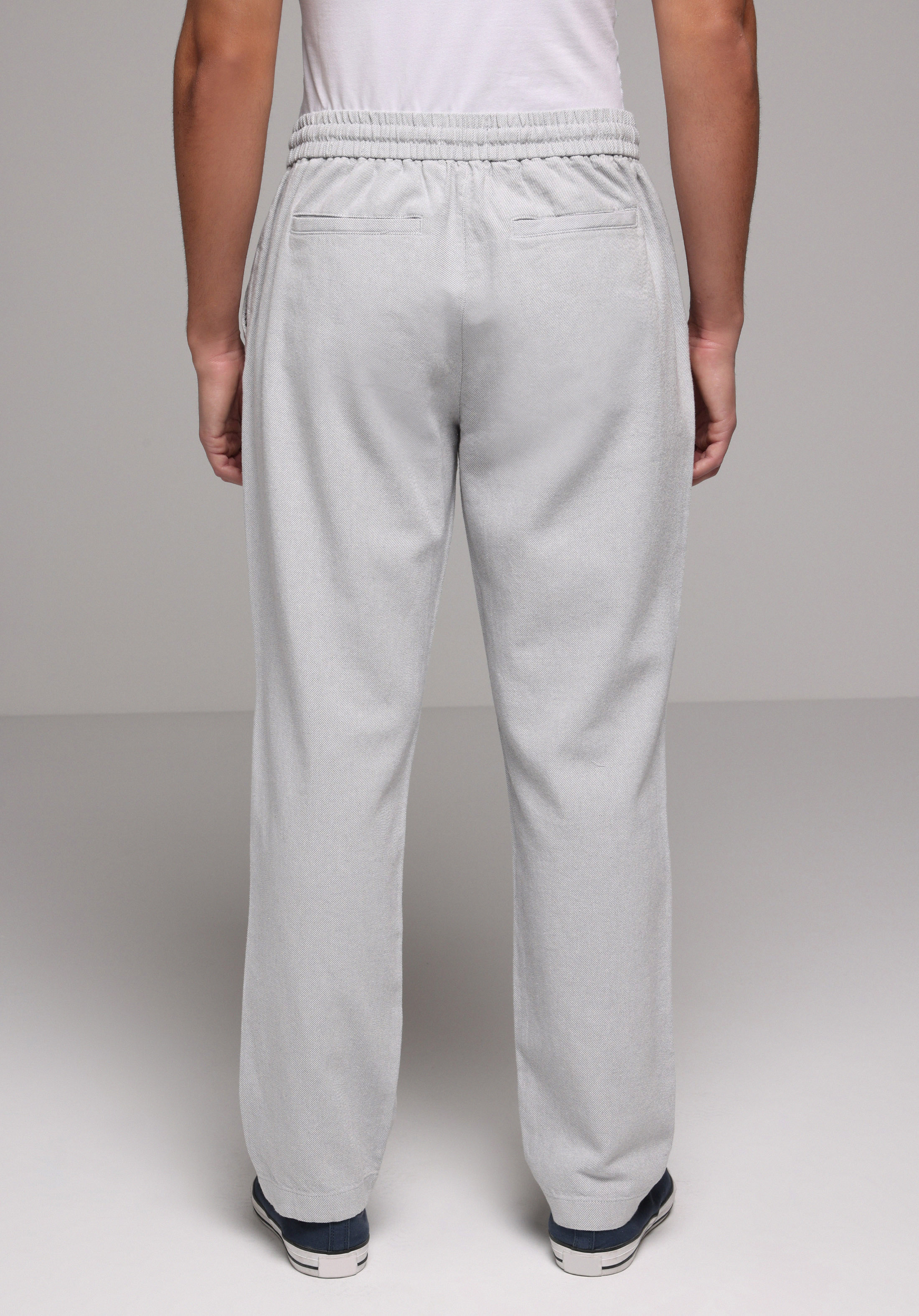 Regular Fit Orta Bel Düz Paça Erkek Gri  Pantolon