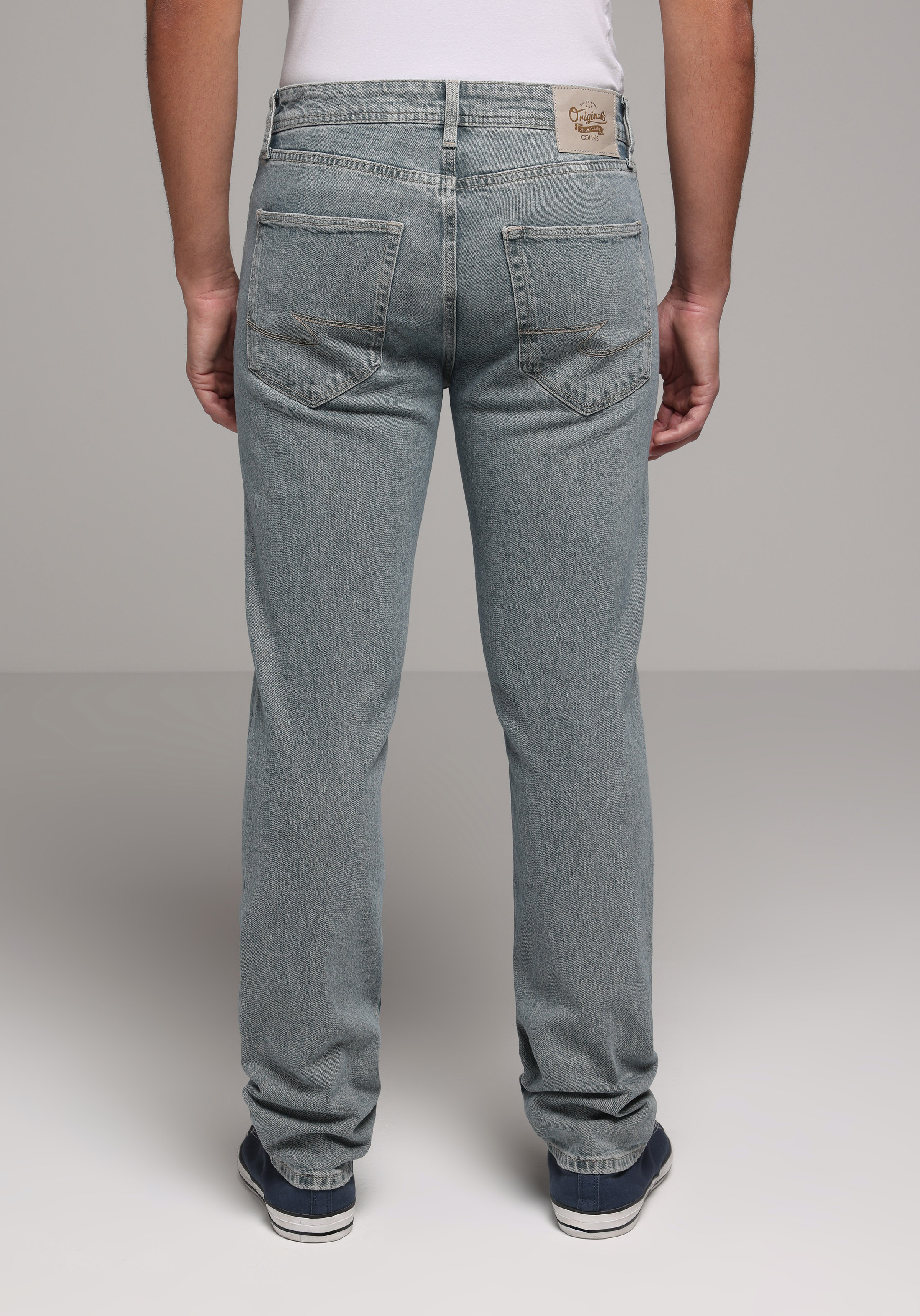 Straight Fit   Erkek Green Cast Denim Jean Pantolon